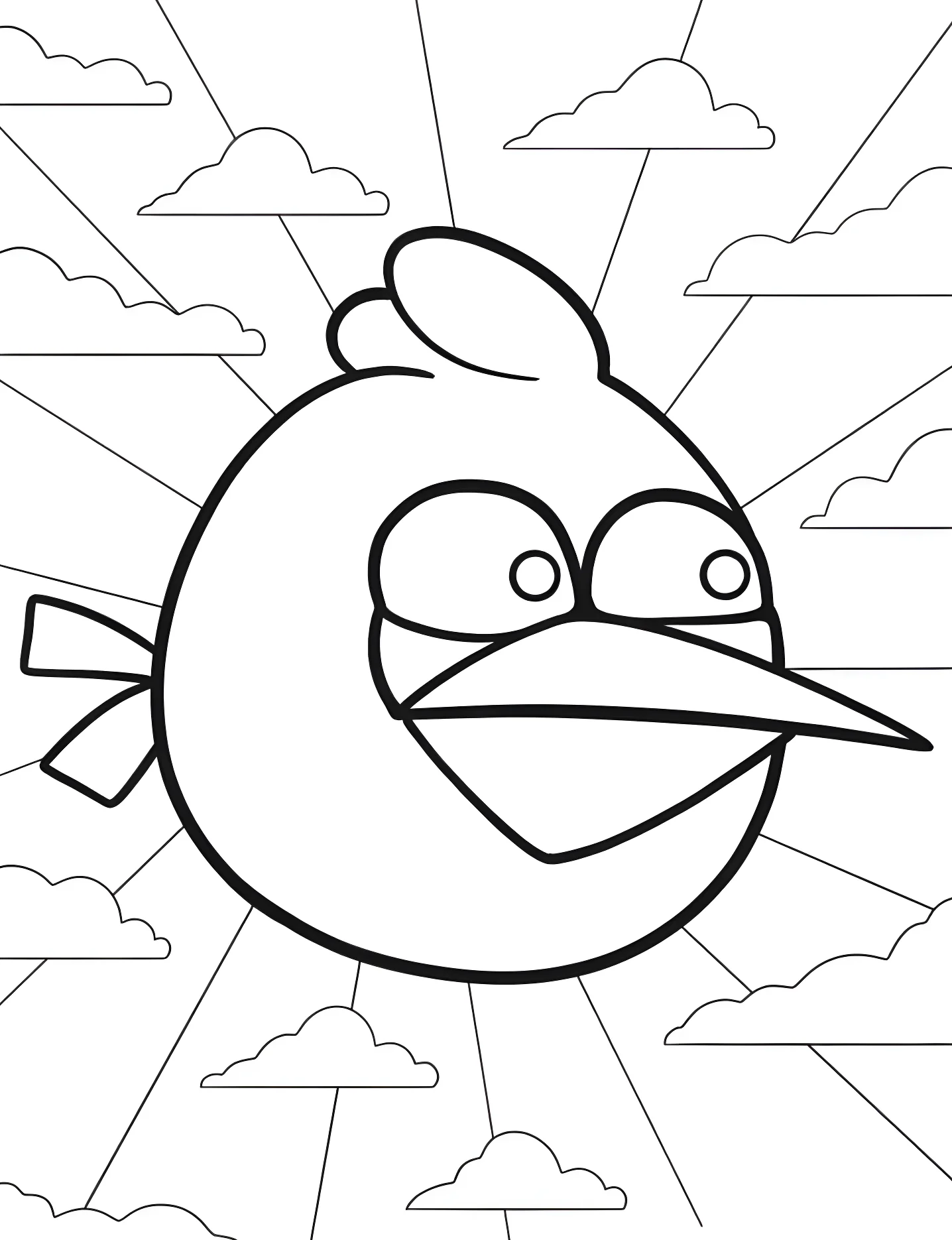 Веселый синий Angry Bird №5392. Раскраски для девочек по категориям. Энгри Бердс (Angry Birds).