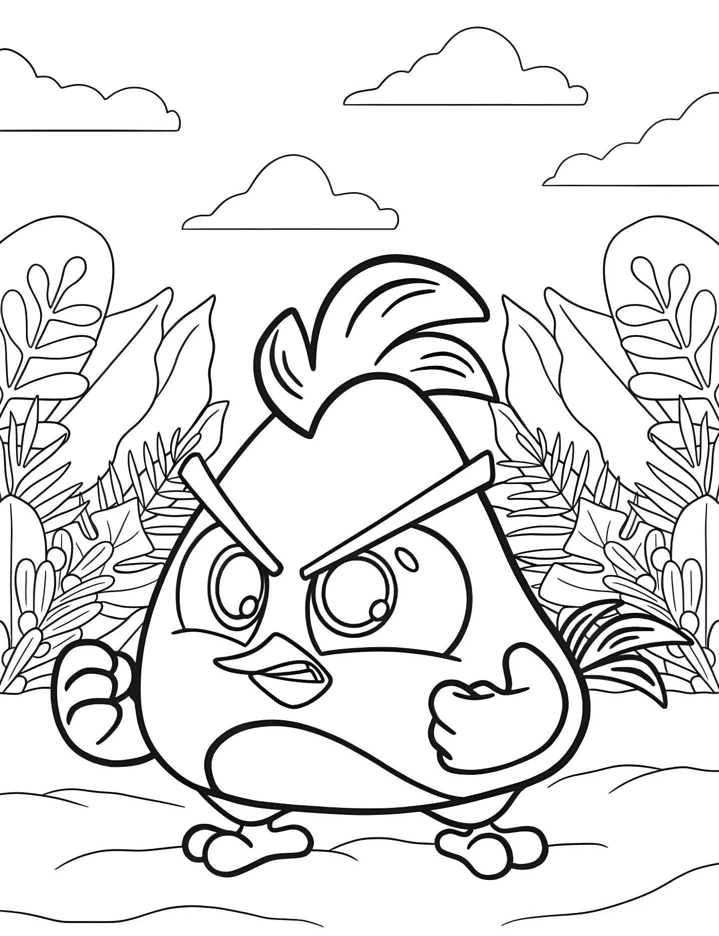 Милый Чиппи Чак из Angry Birds №5395. Раскраски для девочек по категориям. Энгри Бердс (Angry Birds).