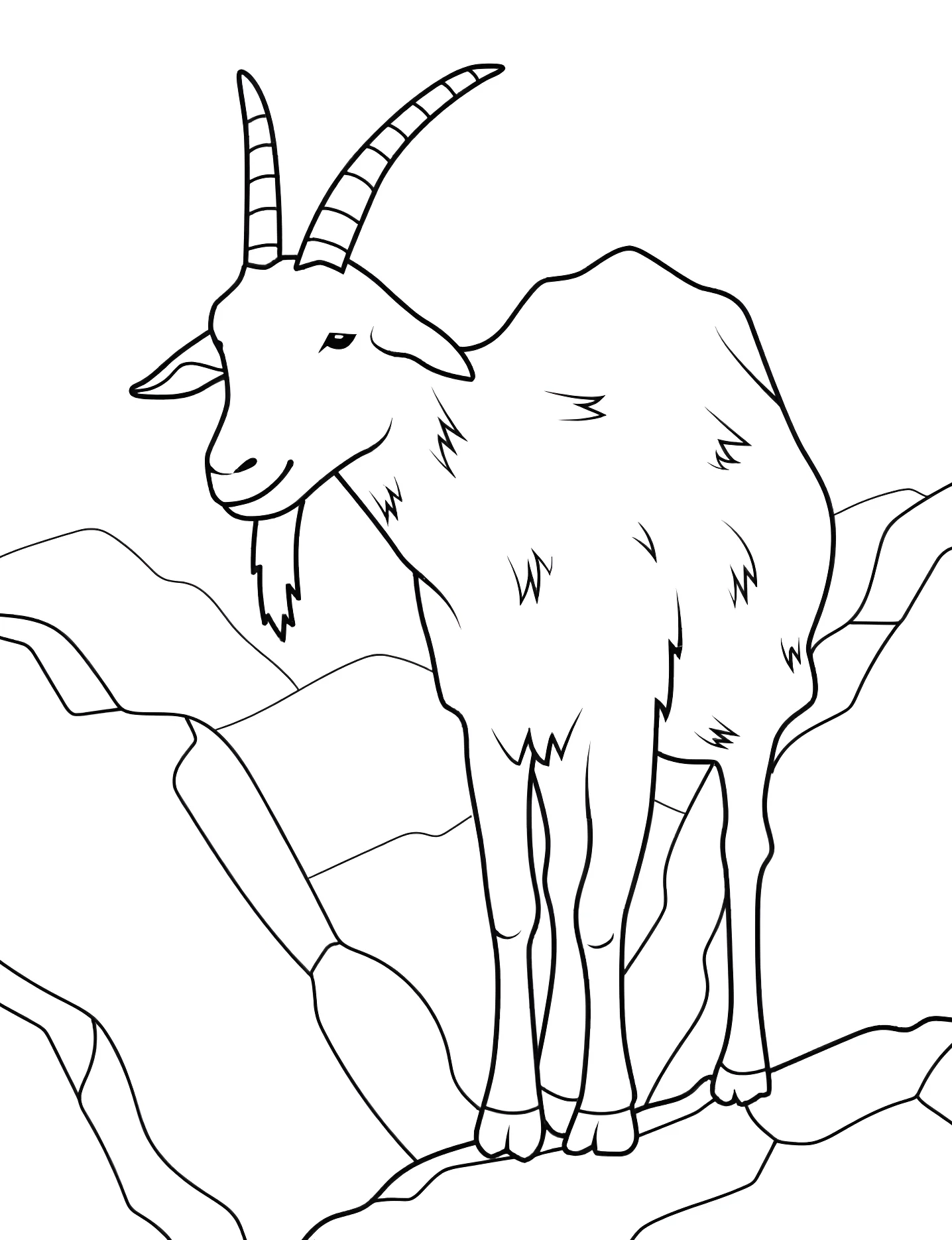 Козёл с бородой №7787. Раскраски для девочек по категориям. Коза (Goat).