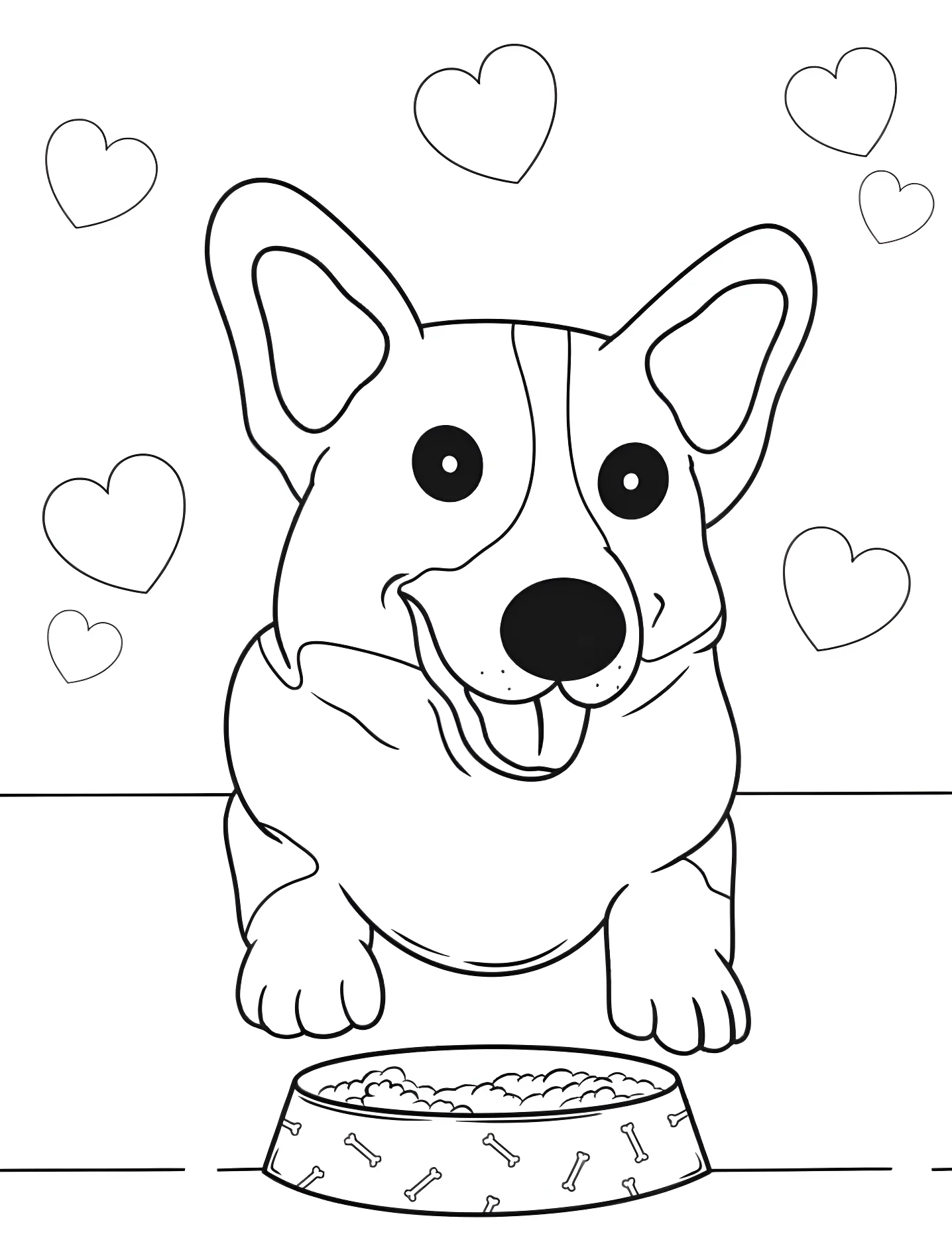 Милый корги №7009. Раскраски для девочек по категориям. Собаки (Dog).