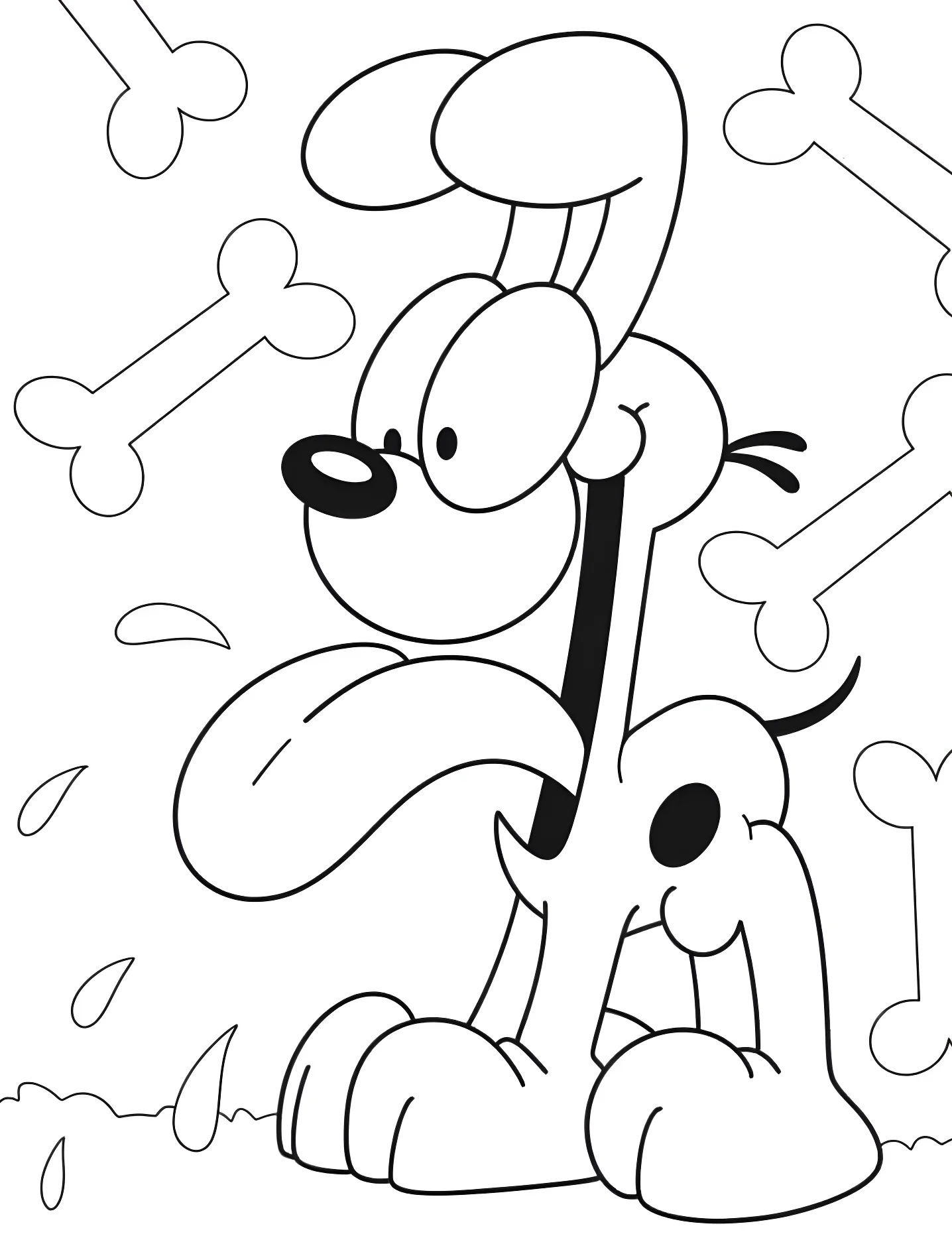 Веселый щенок Оди №7765. Раскраски для девочек по категориям. Гарфилд (Garfield).