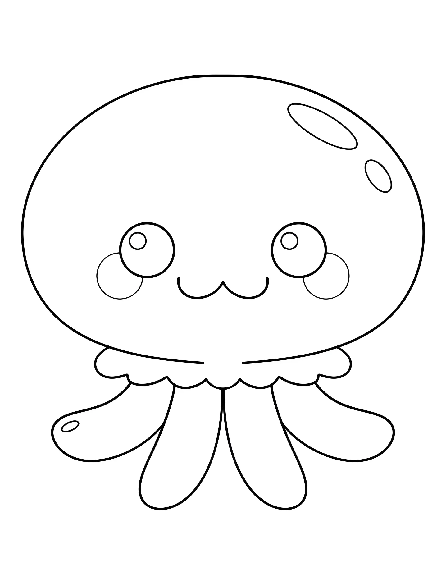 Милая медуза №8341. Раскраски для девочек по категориям. Медуза (Jellyfish).