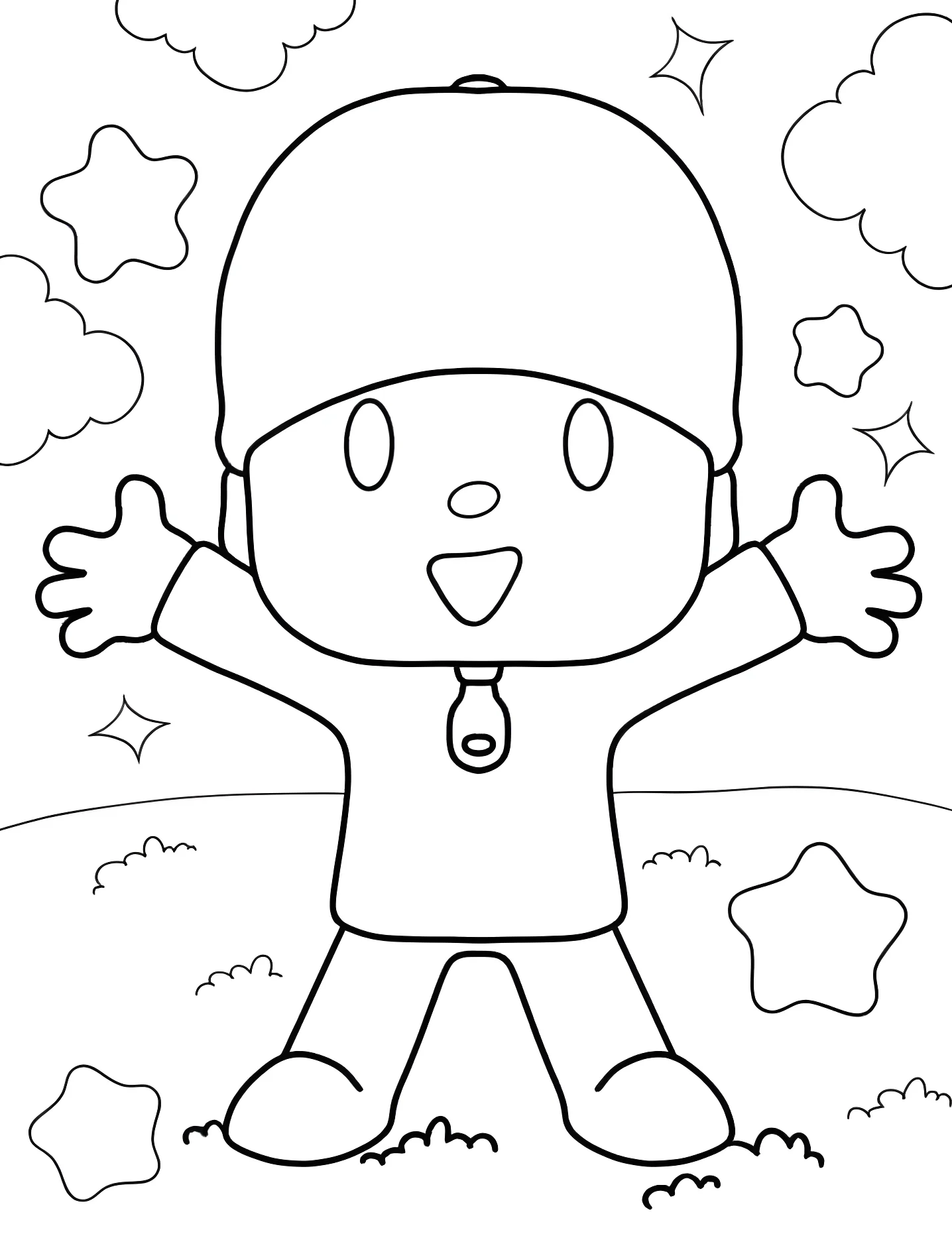 Милый Поко-Йо №9435. Раскраски для девочек по категориям. Покойо (Pocoyo).