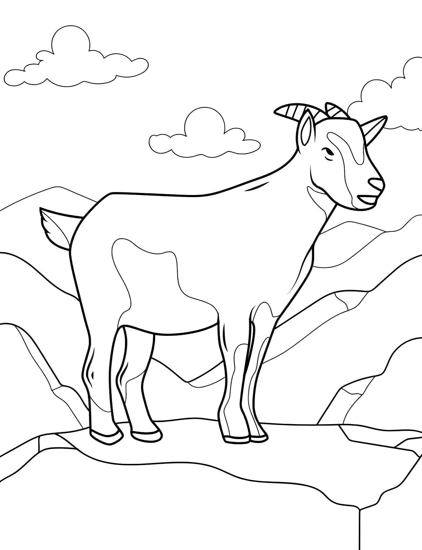 Горный козел №7807. Раскраски для девочек по категориям. Коза (Goat).
