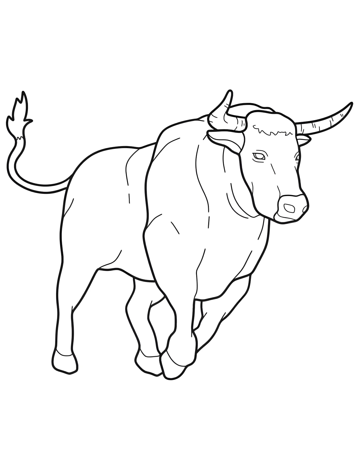 Бык бежит №5800. Раскраски для девочек по категориям. Бык (Bull).