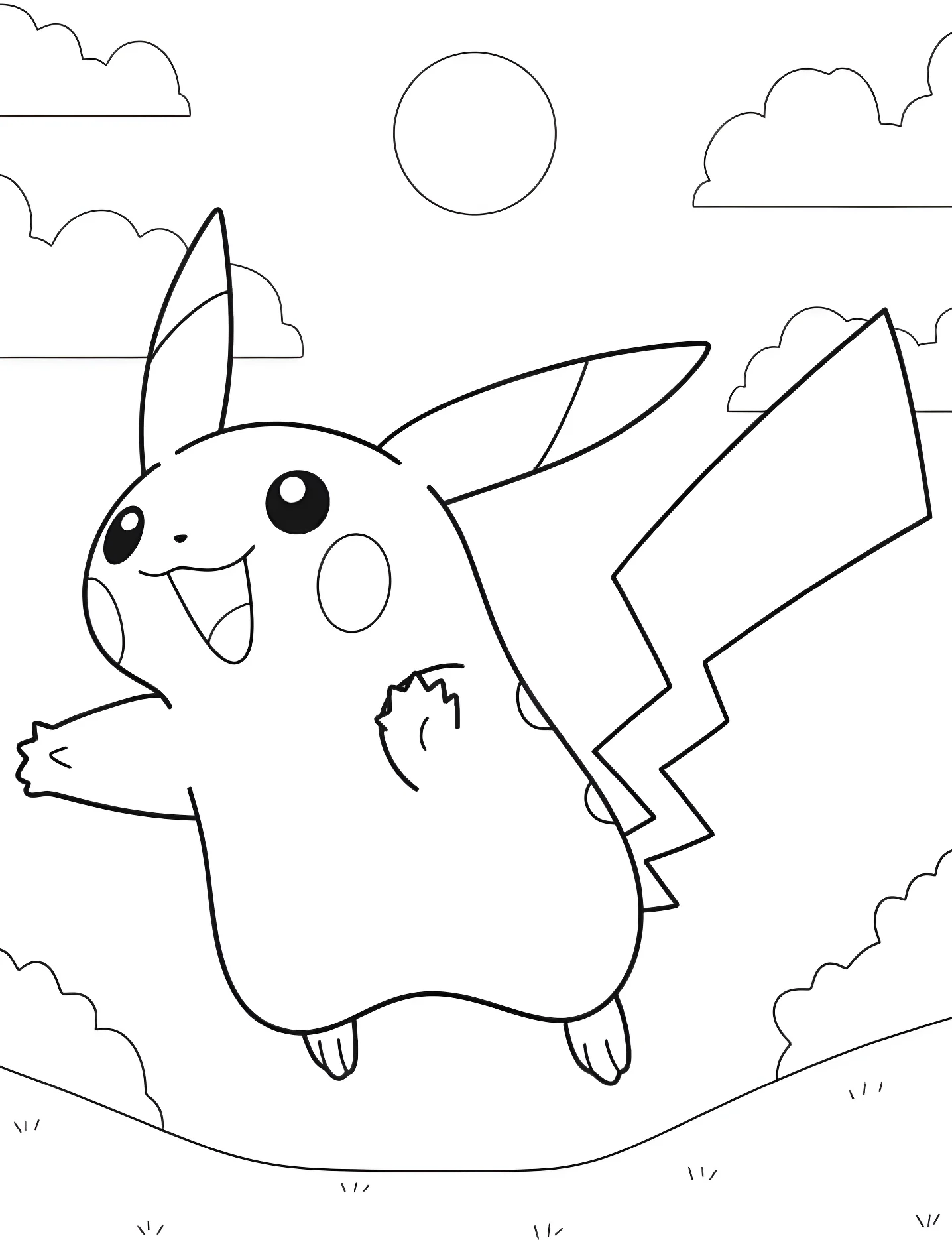 Веселый Пикачу №9319. Раскраски для девочек по категориям. Пикачу (Pikachu).