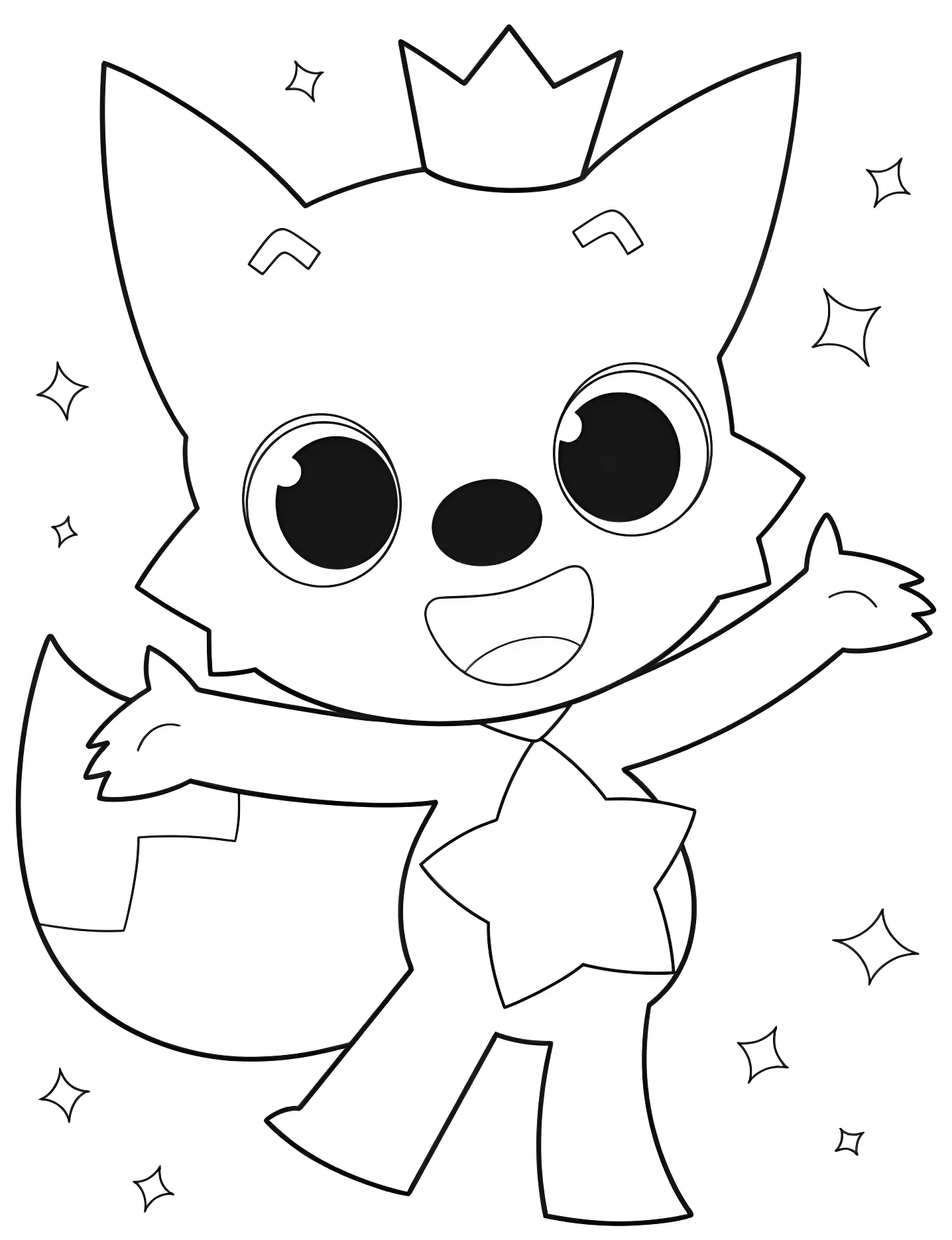 Весёлый Pinkfong для малышей №5482. Раскраски для девочек по категориям. Бэби Шарк (Baby Shark).