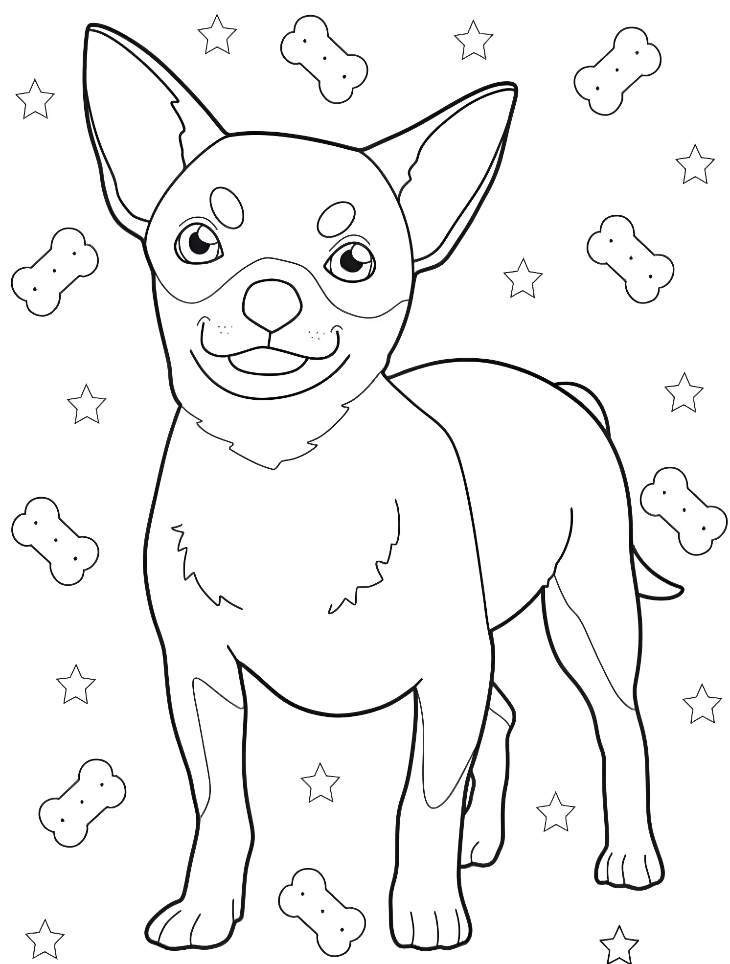 Милый чихуахуа №5547. Раскраски для мальчиков по категориям. Собаки (Dog).