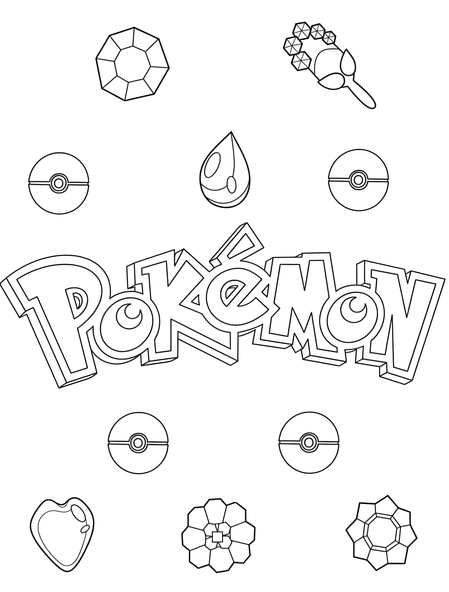 Логотип Покемон №7176. Раскраски для мальчиков по категориям. Покемоны (Pokémon).