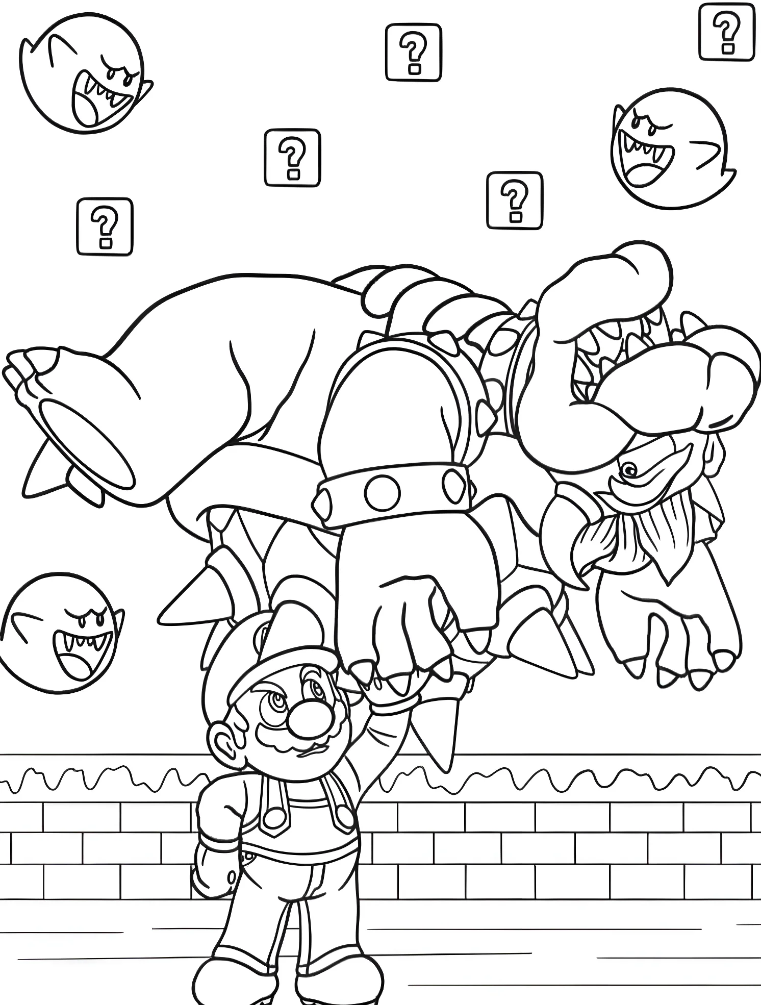 Марио и Боузер №4995. Раскраски для мальчиков по категориям. Баузер (Bowser).