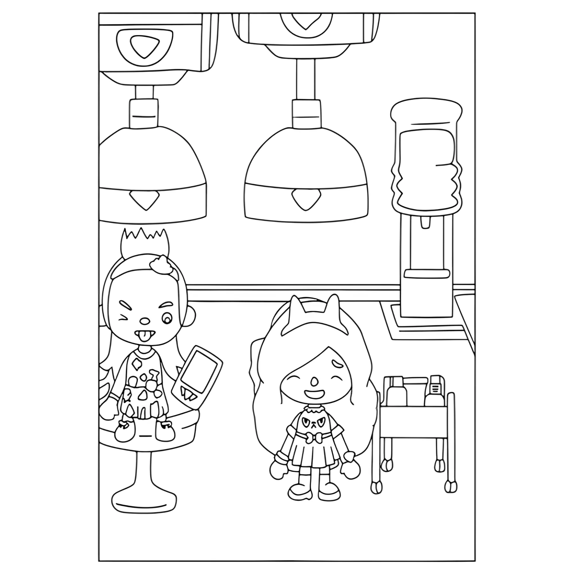 Салон Тока Бока лайф №3875. Раскраски из игр. Тока Бока (Toca Boca).