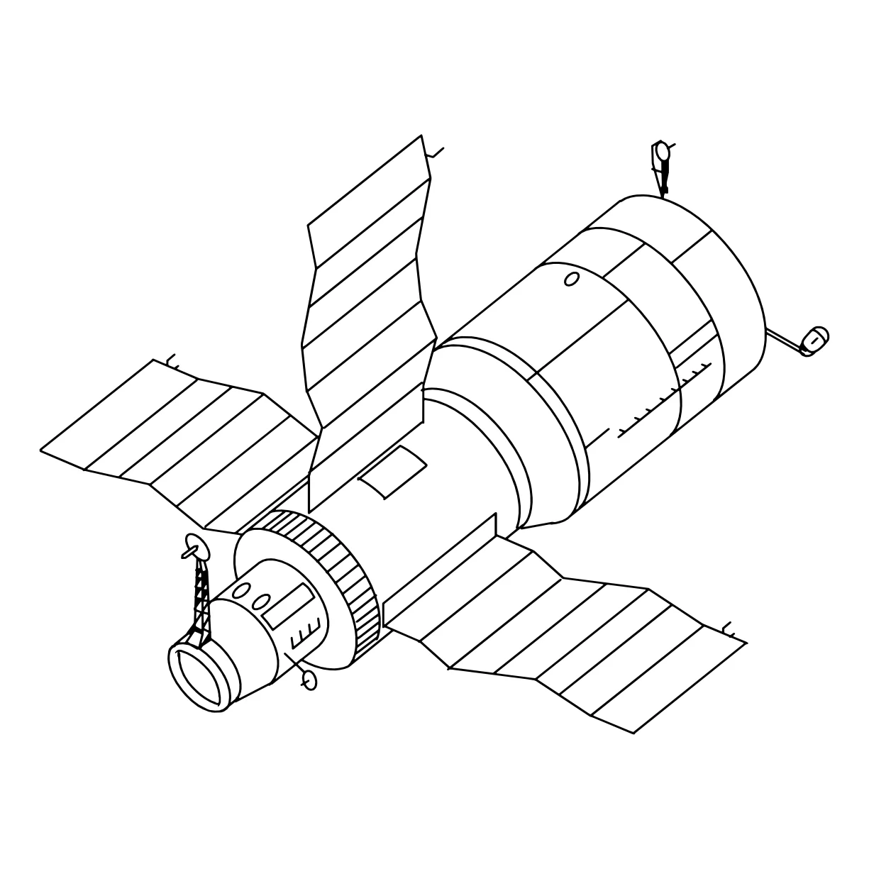 Салют 7 космическая станция №8796. Популярные раскраски. Космос, галактики, звёзды, планеты.