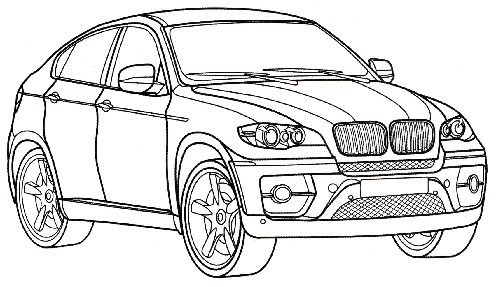 BMW X6 №1920. Раскраски для мальчиков по категориям. Машины.