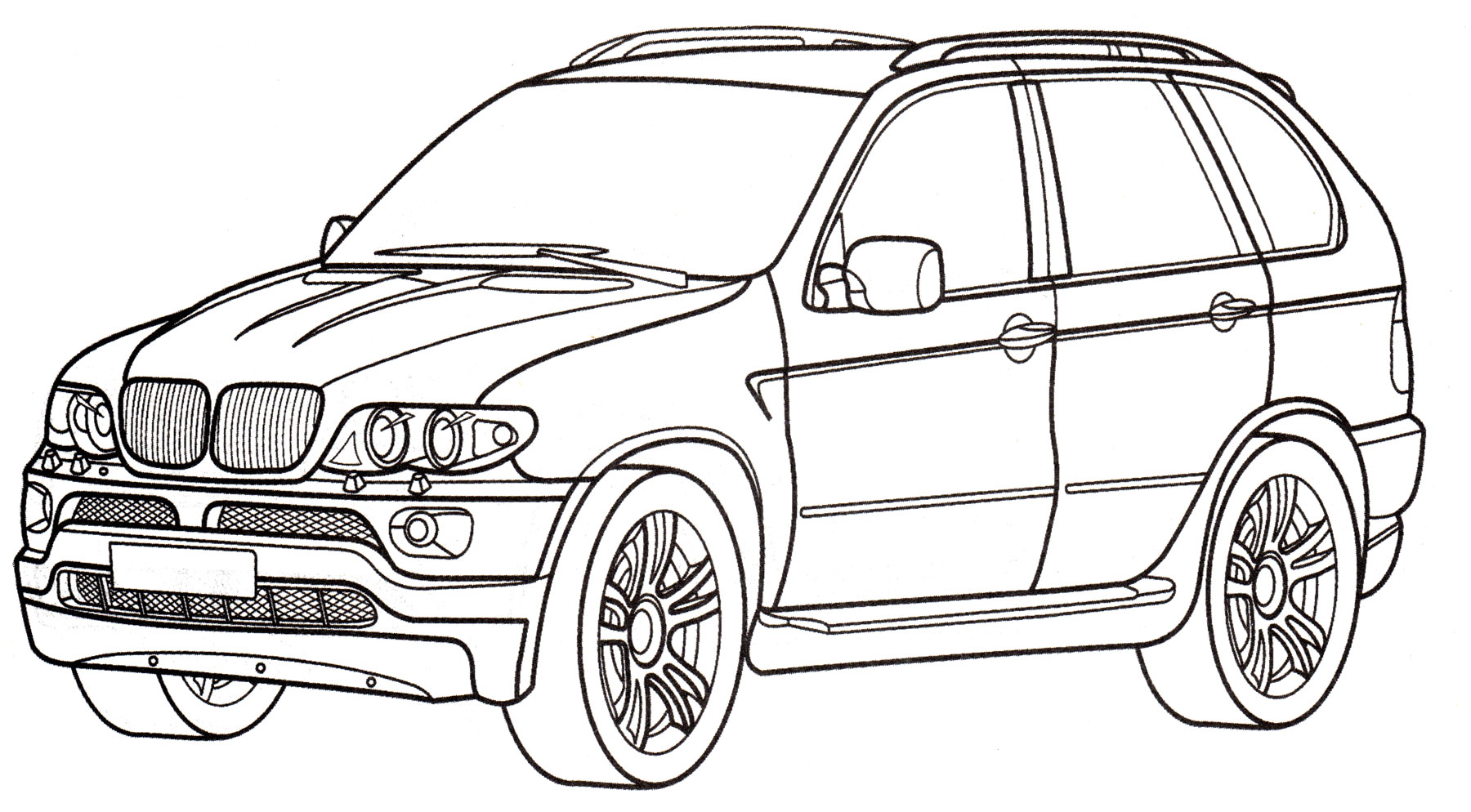 BMW X5 №1976. Раскраски для мальчиков по категориям. Машины.