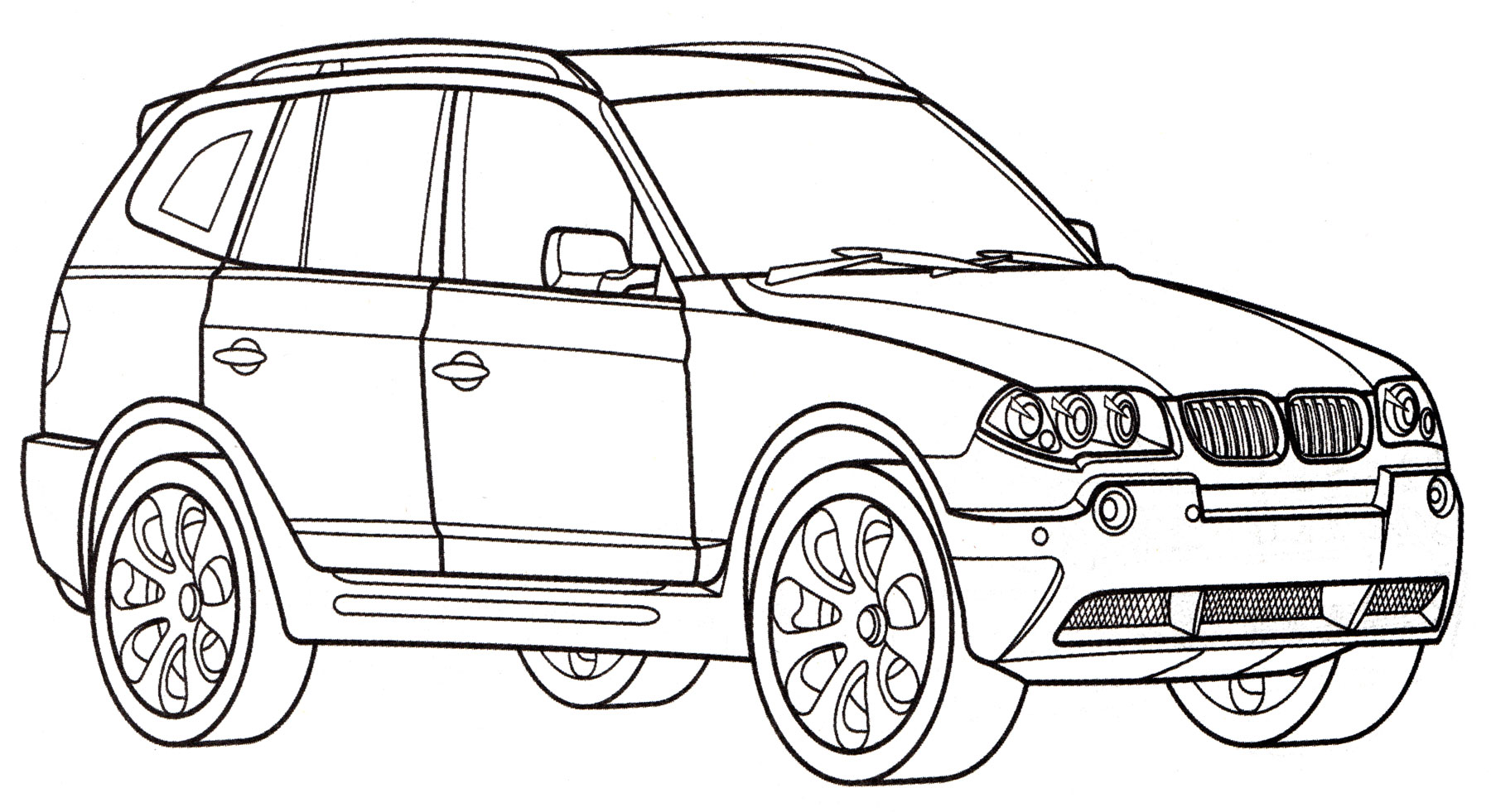 BMW X3 №1922. Раскраски для мальчиков по категориям. Машины.