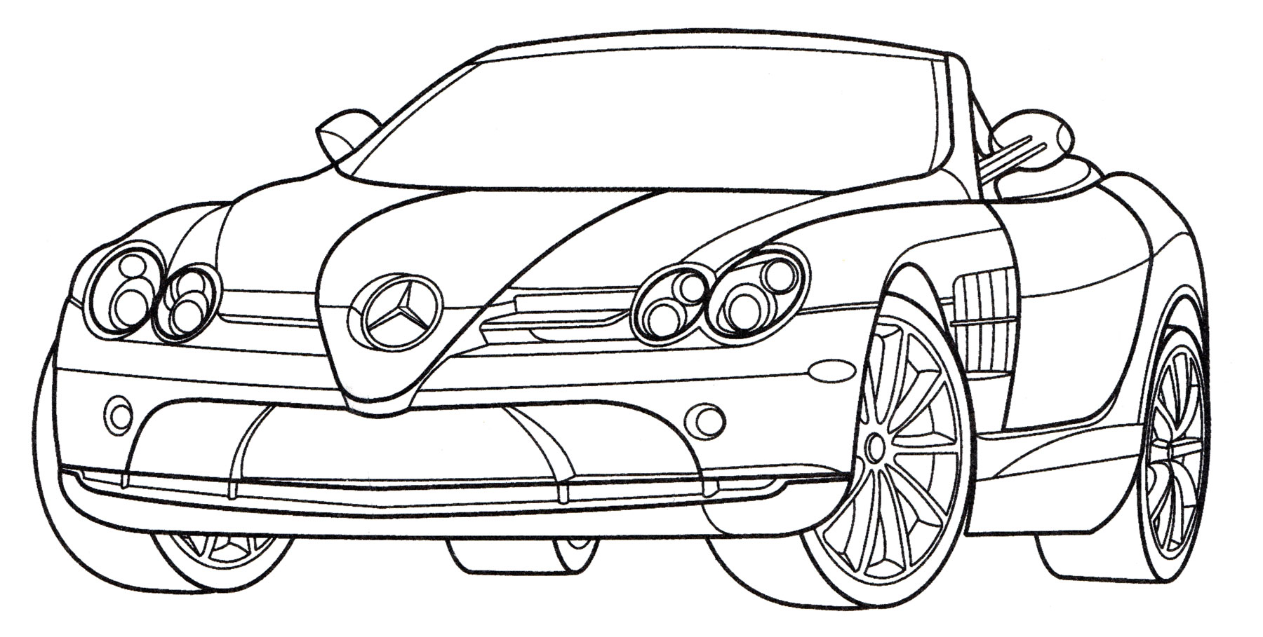 Mercedes SLR 722S Roadster №2008. Раскраски для мальчиков по категориям. Машины.