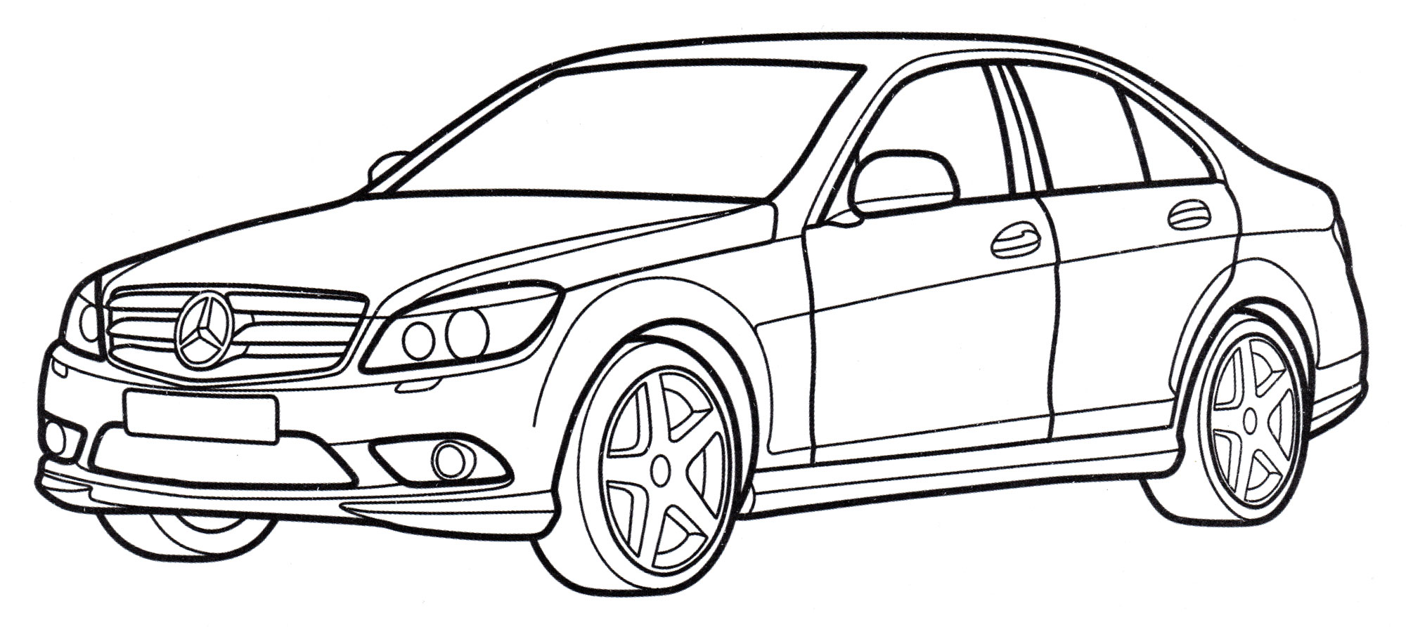 Mercedes C-class №2010. Раскраски для мальчиков по категориям. Машины.