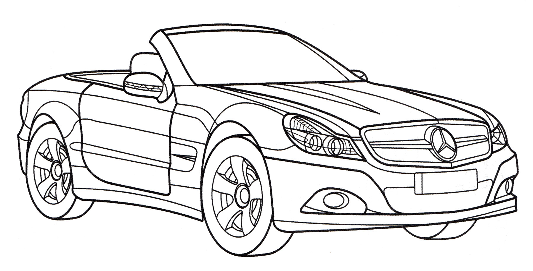 Mercedes SL 500 №2012. Раскраски для мальчиков по категориям. Машины.