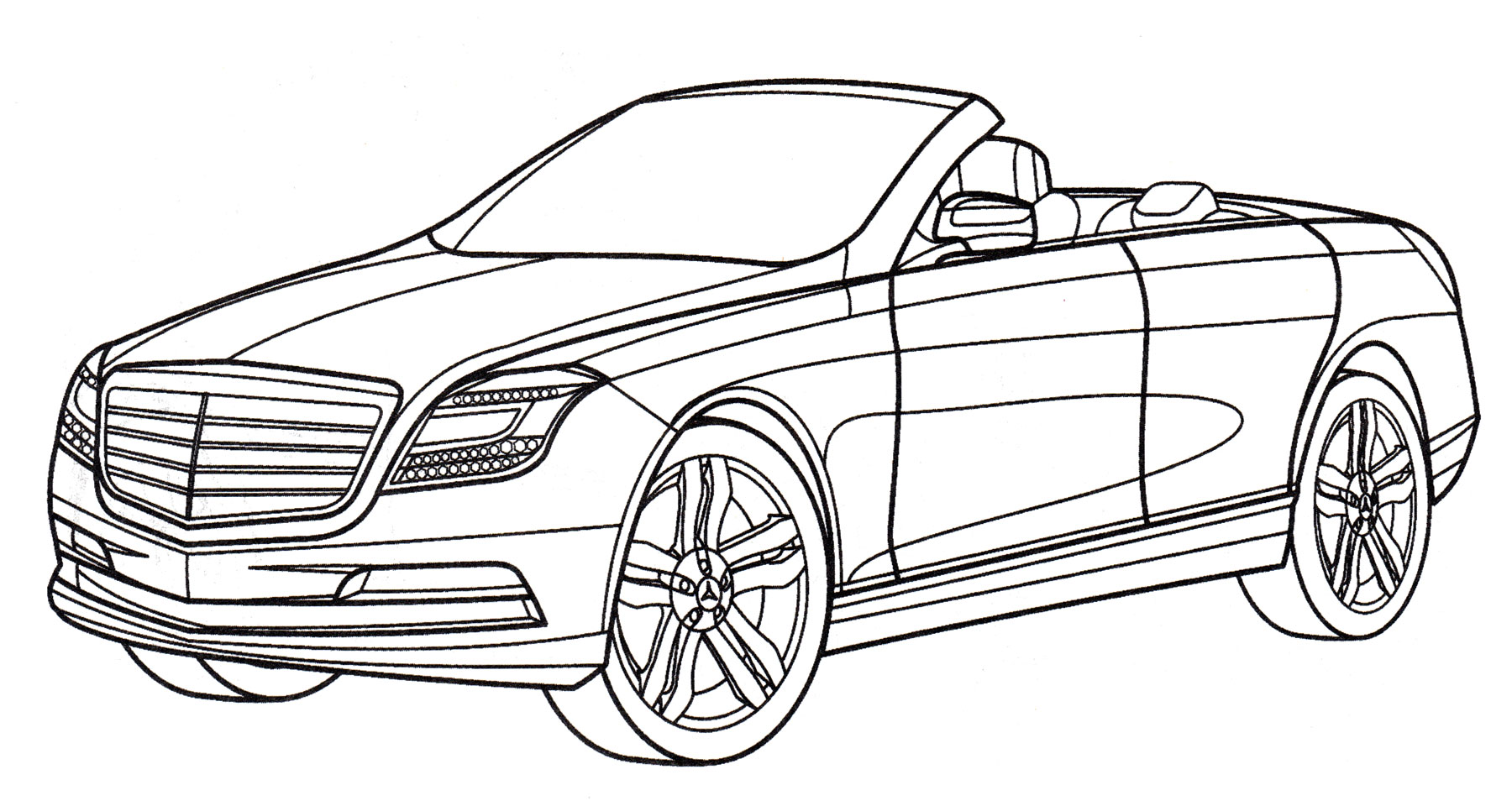 Mercedes Ocean Drive №2015. Раскраски для мальчиков по категориям. Машины.