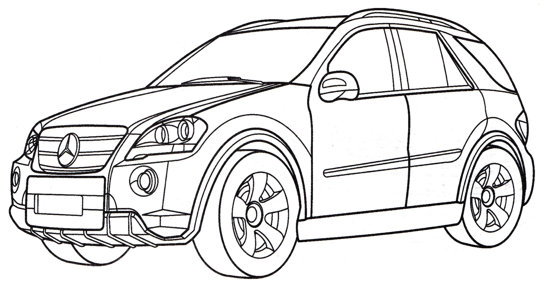 Mercedes Benz ML 350 №1924. Раскраски для мальчиков по категориям. Машины.