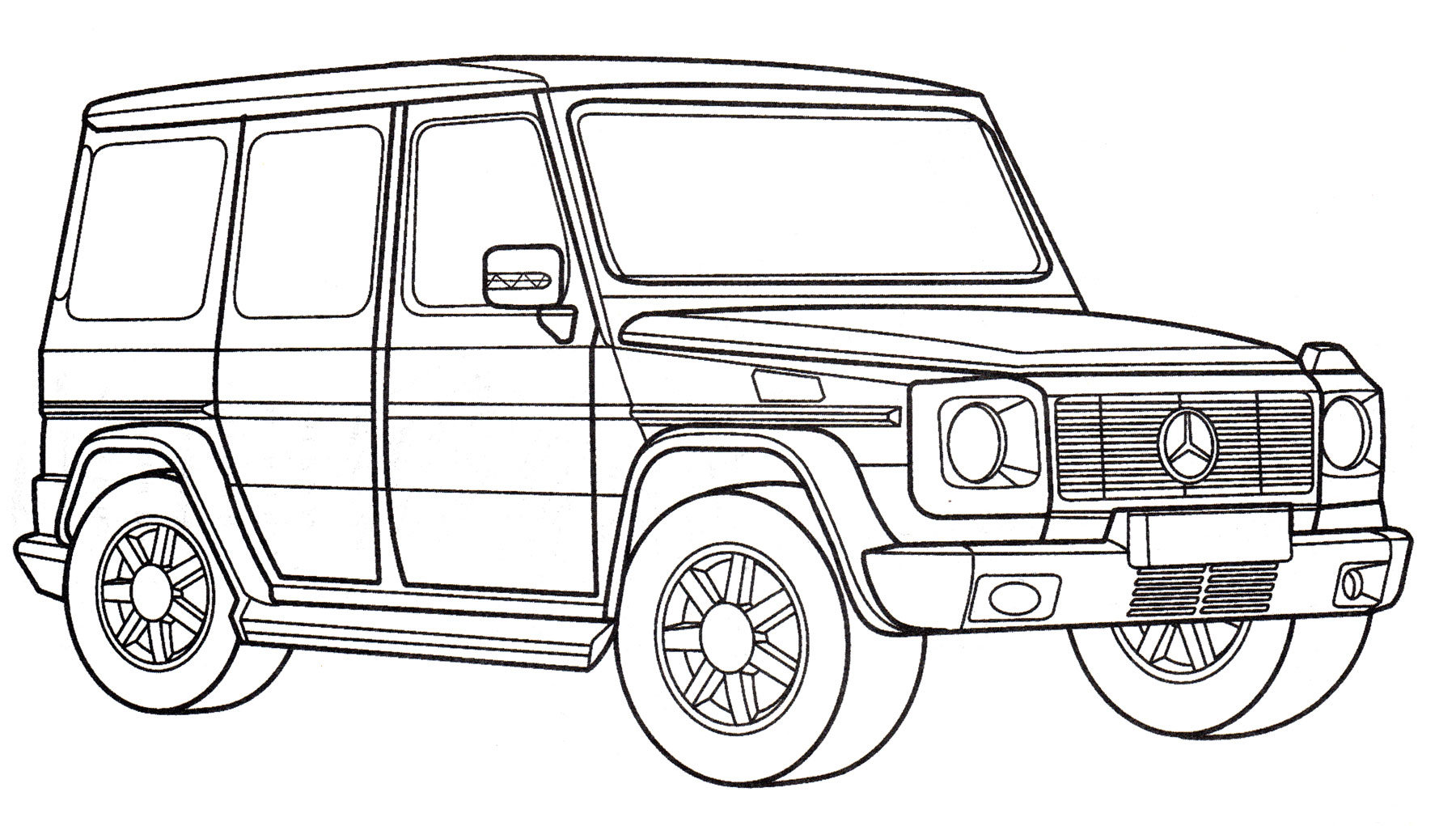 Mercedes G 55 AMG №2020. Раскраски для мальчиков по категориям. Машины.