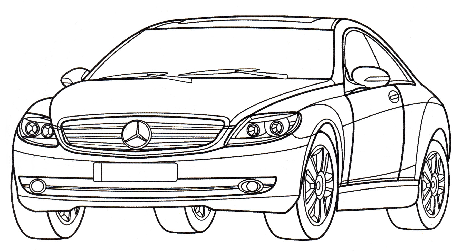 Mercedes CL 550 Sport №2024. Раскраски для мальчиков по категориям. Машины.