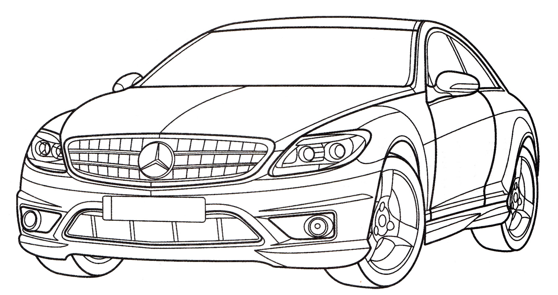 Mercedes CL65 AMG №2025. Раскраски для мальчиков по категориям. Машины.