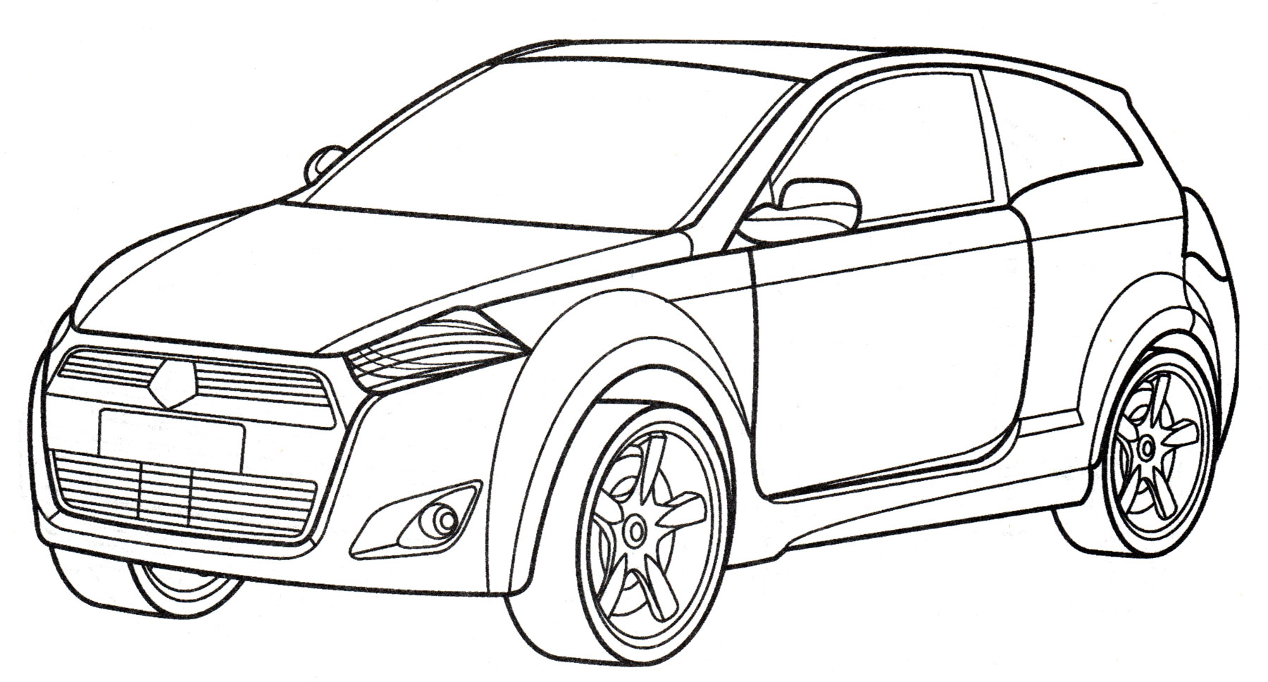 Лада C Concept №2224. Раскраски для мальчиков по категориям. Машины.