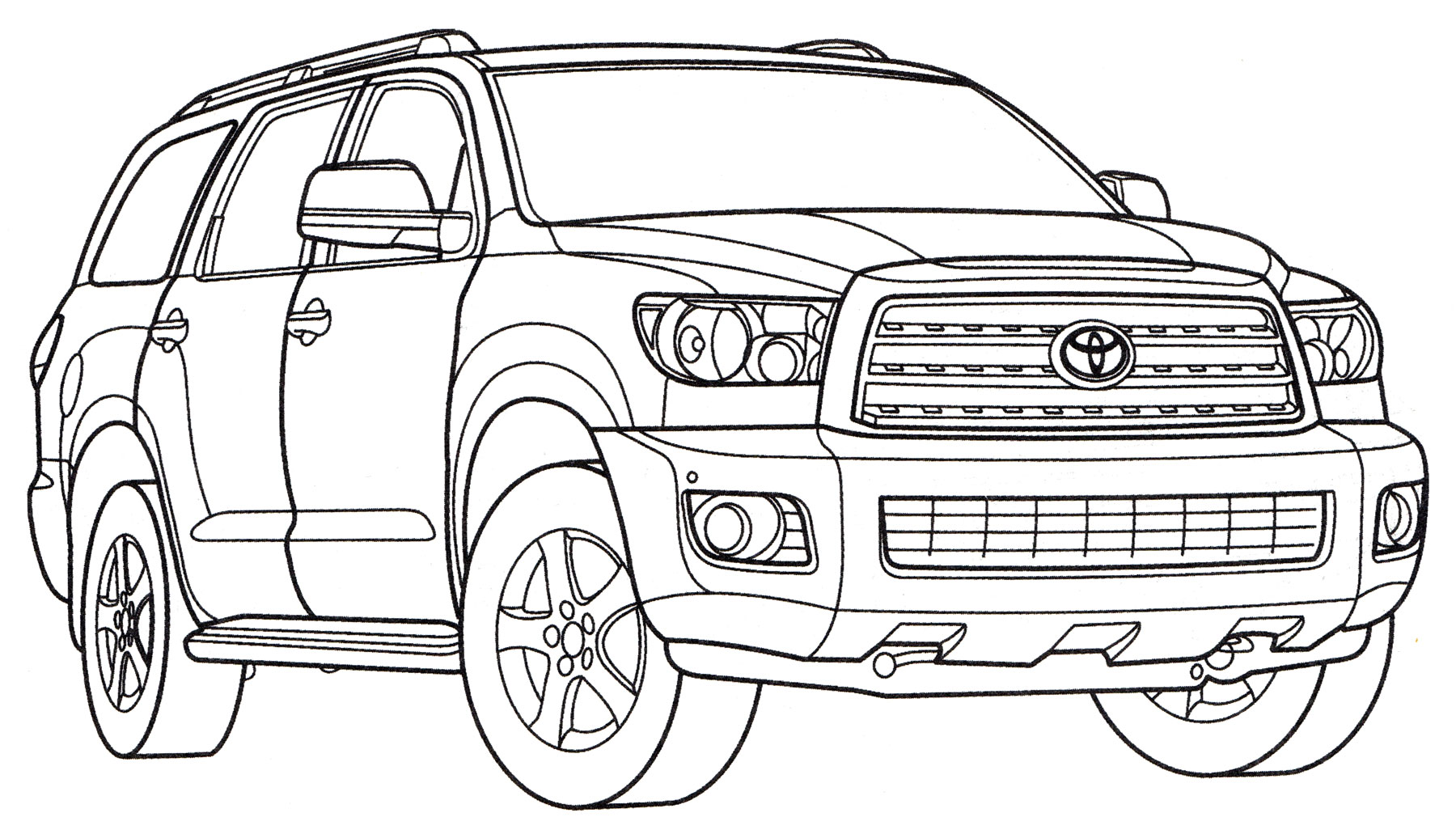 Toyota Sequoia №2052. Раскраски для мальчиков по категориям. Машины.