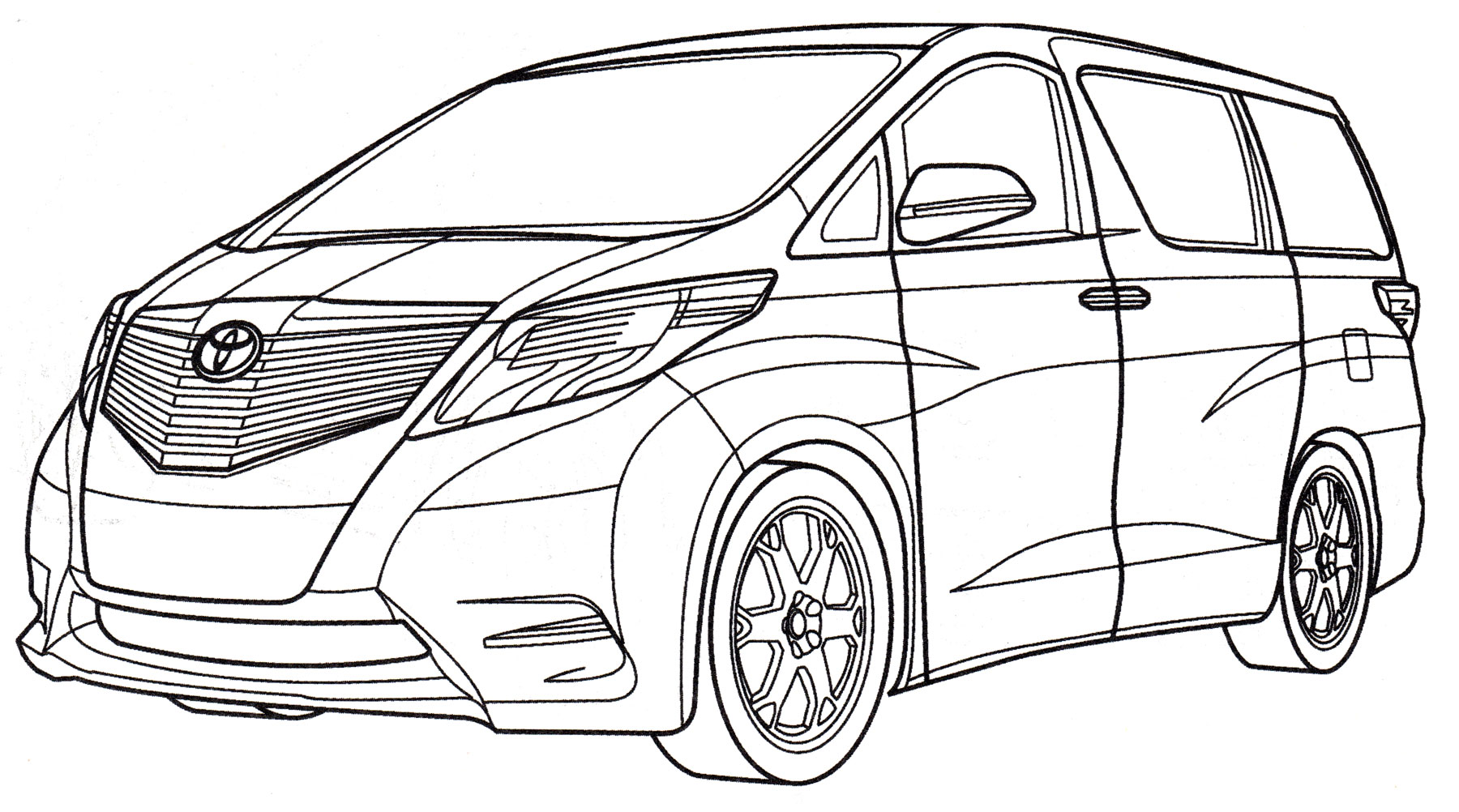 Toyota FT-MV №2056. Раскраски для мальчиков по категориям. Машины.