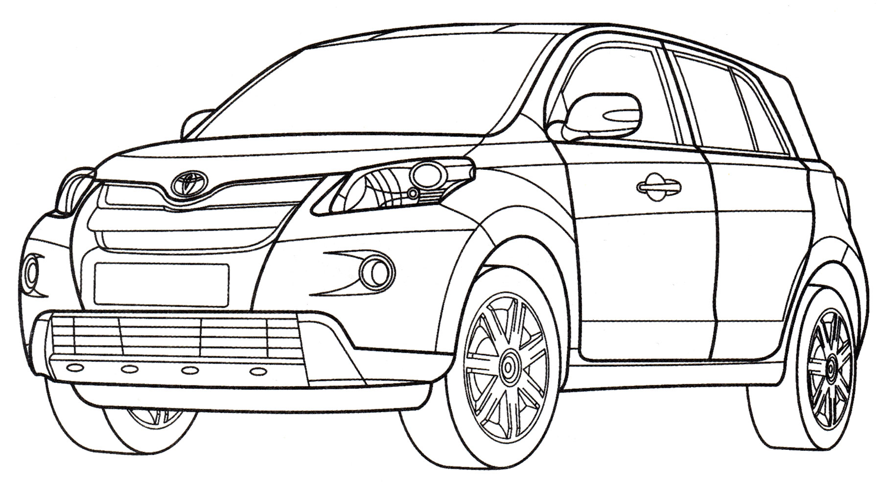 Toyota Urban Cruiser №2058. Раскраски для мальчиков по категориям. Машины.