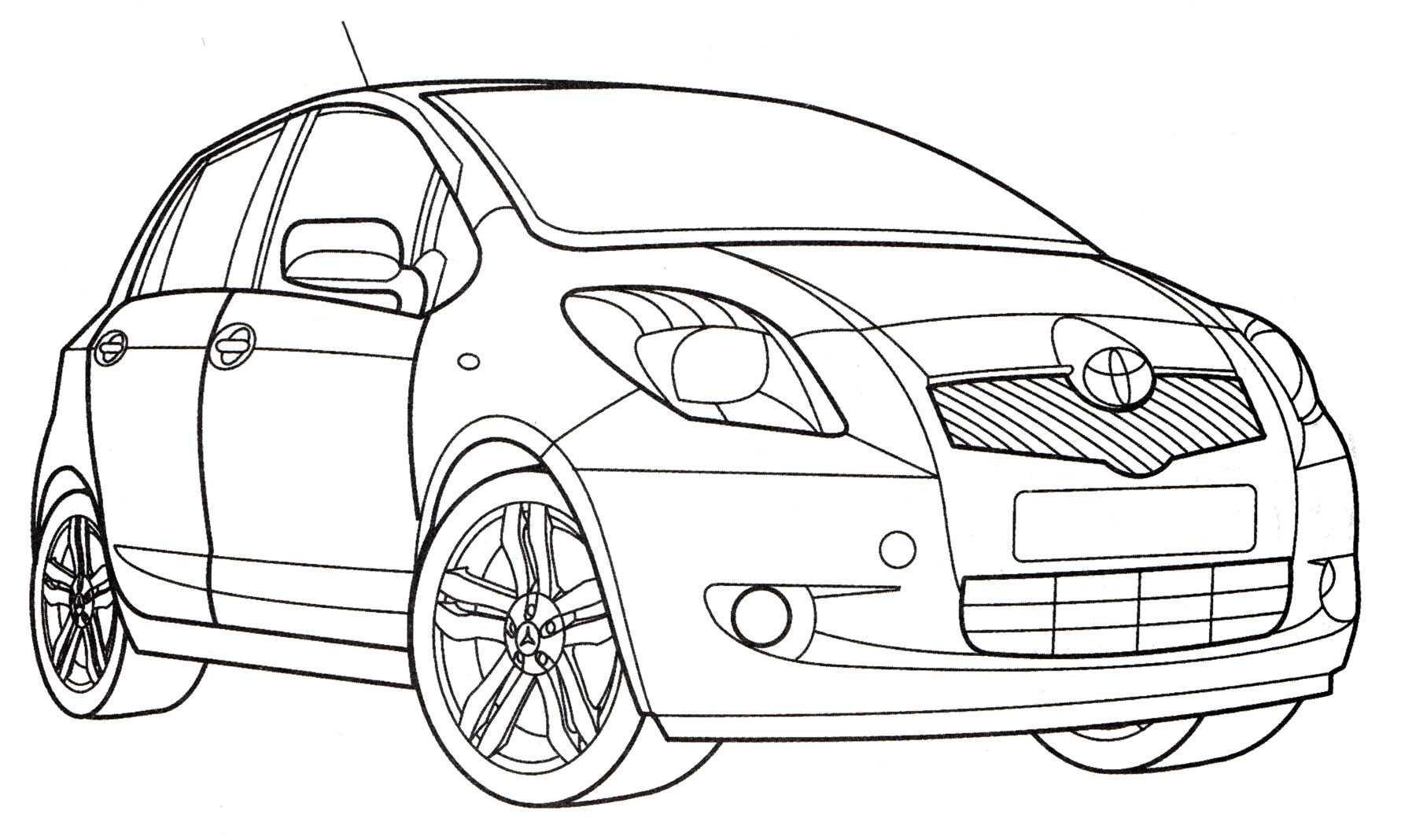 Toyota Yaris №2059. Раскраски для мальчиков по категориям. Машины.