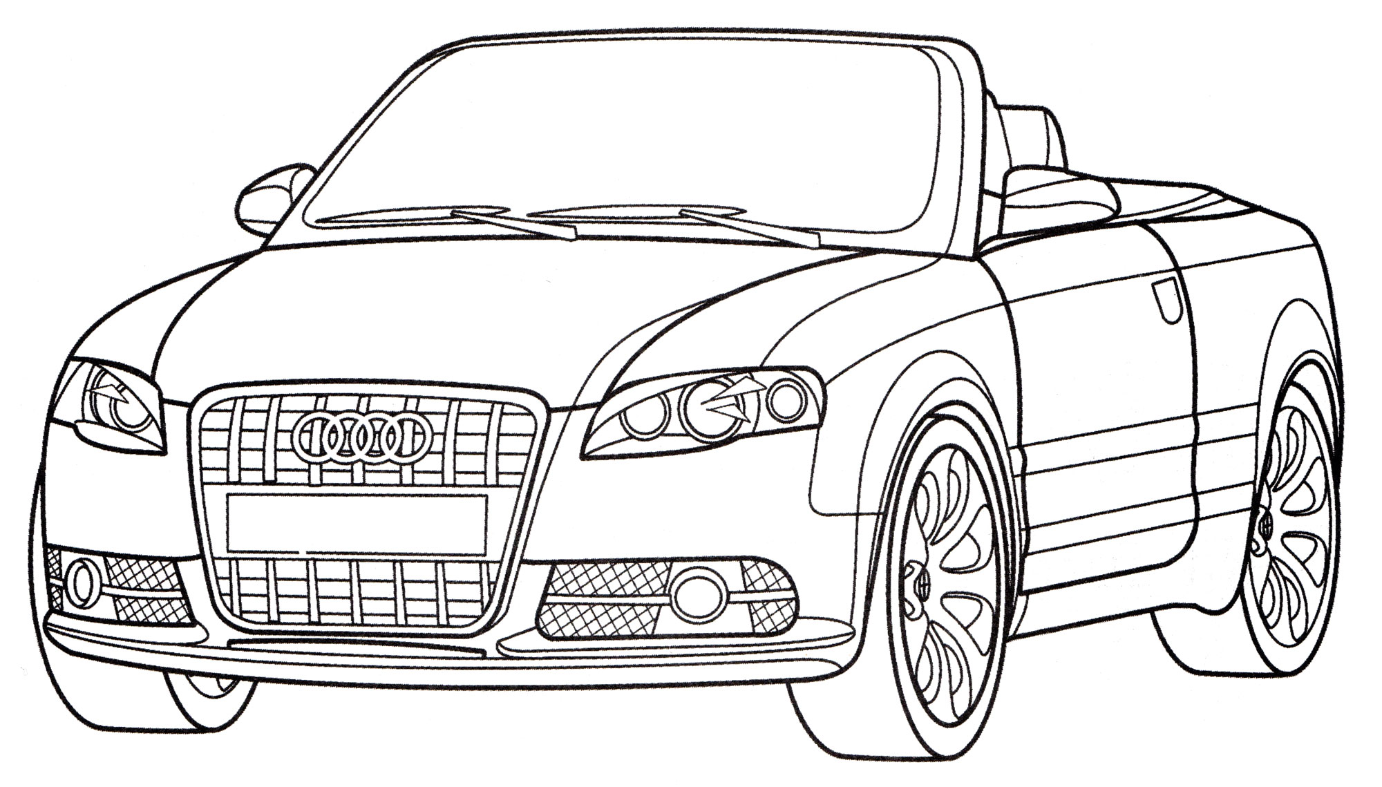 Audi S5 Cabriolet №2089. Раскраски для мальчиков по категориям. Машины.