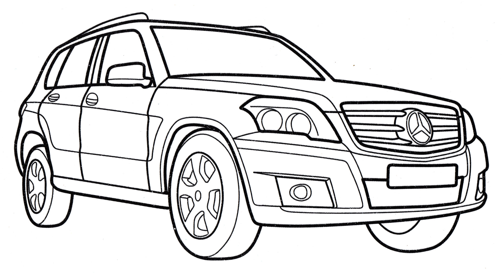 Mercedes GLK-class №2032. Раскраски для мальчиков по категориям. Машины.