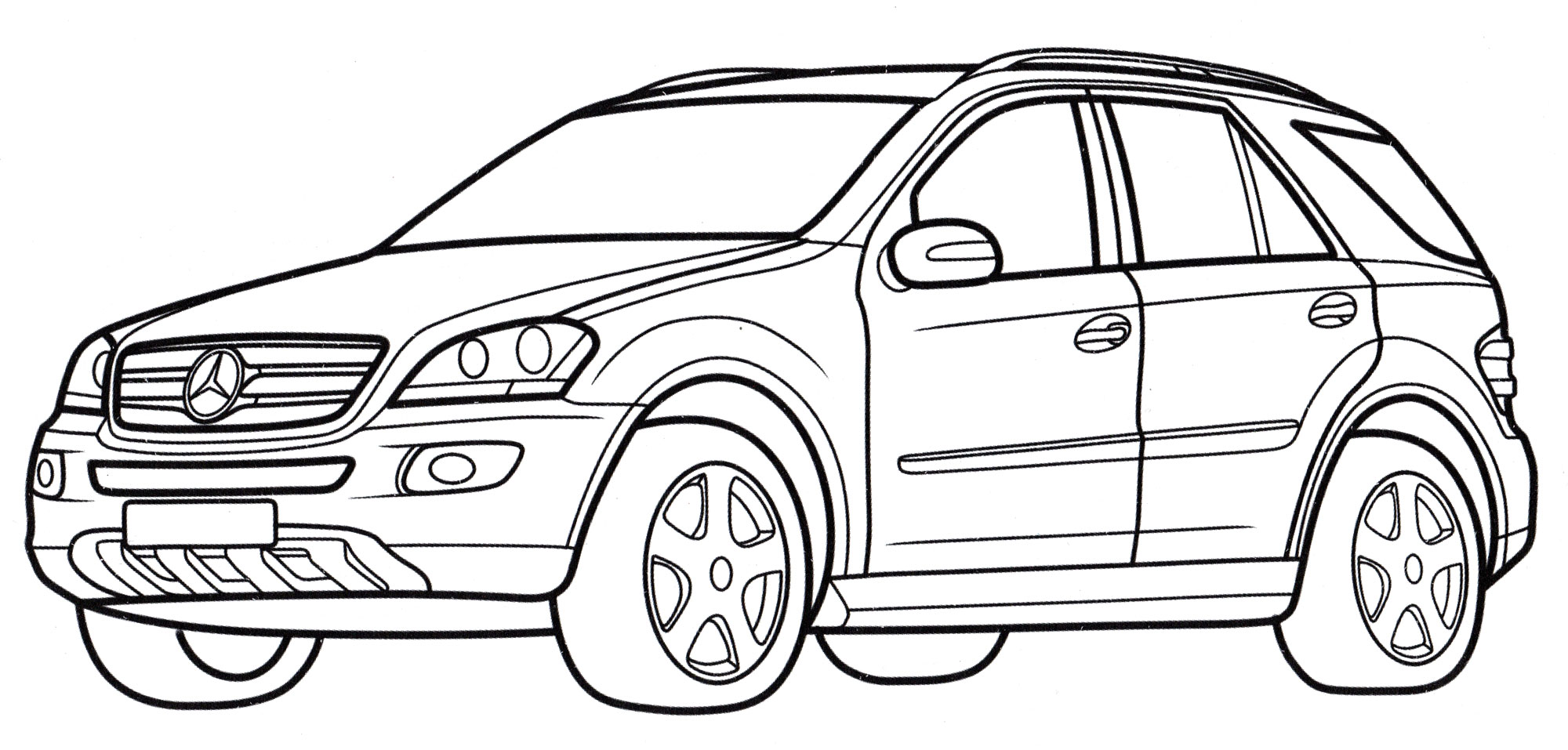 Mercedes M-class №2033. Раскраски для мальчиков по категориям. Машины.