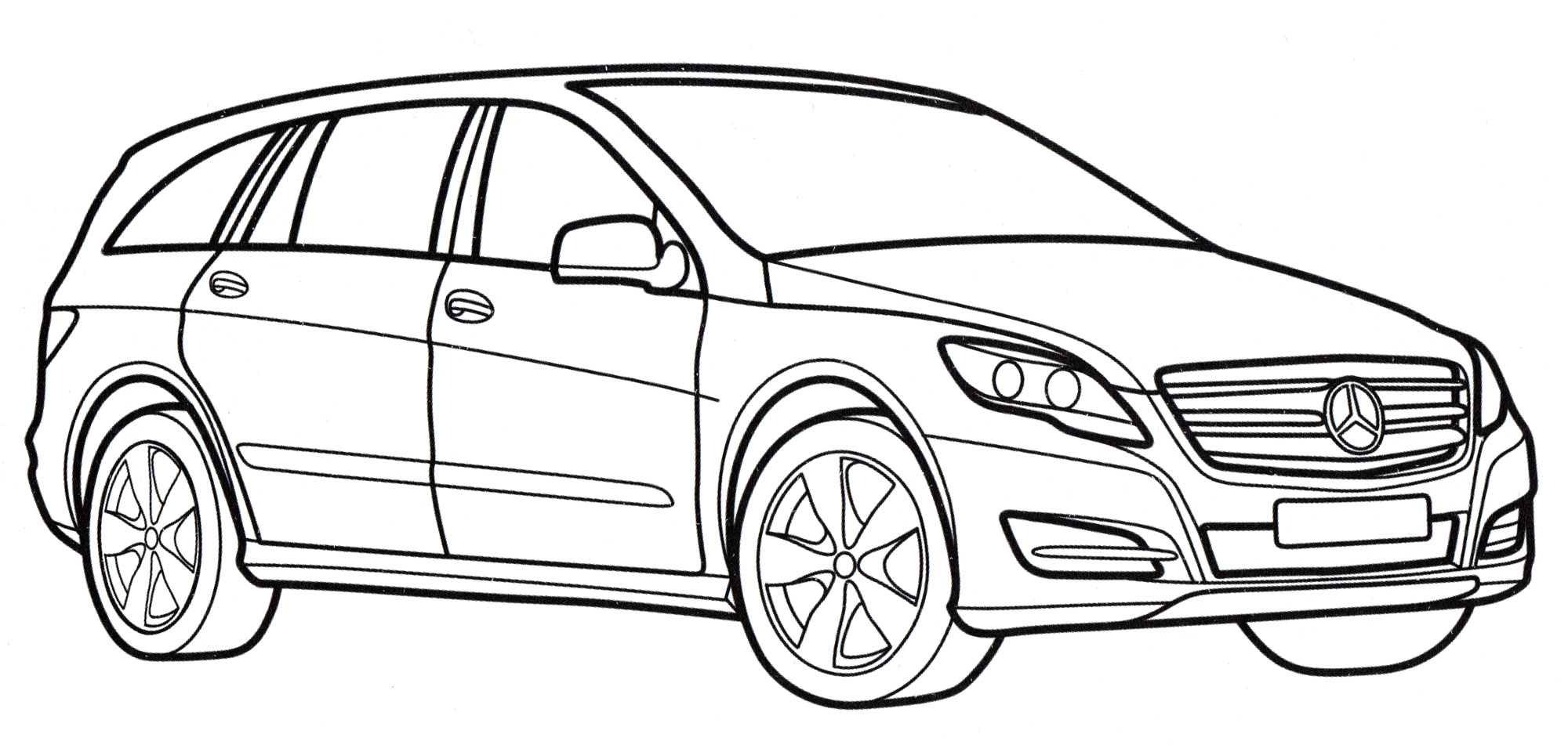Mercedes R-class №2034. Раскраски для мальчиков по категориям. Машины.
