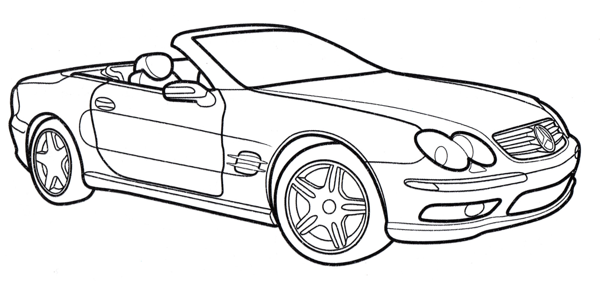 Mercedes SL-class №2035. Раскраски для мальчиков по категориям. Машины.