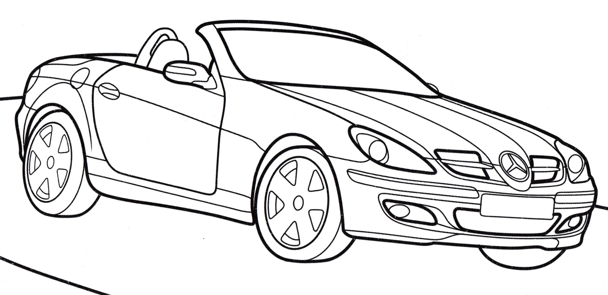 Mercedes SLK №2037. Раскраски для мальчиков по категориям. Машины.