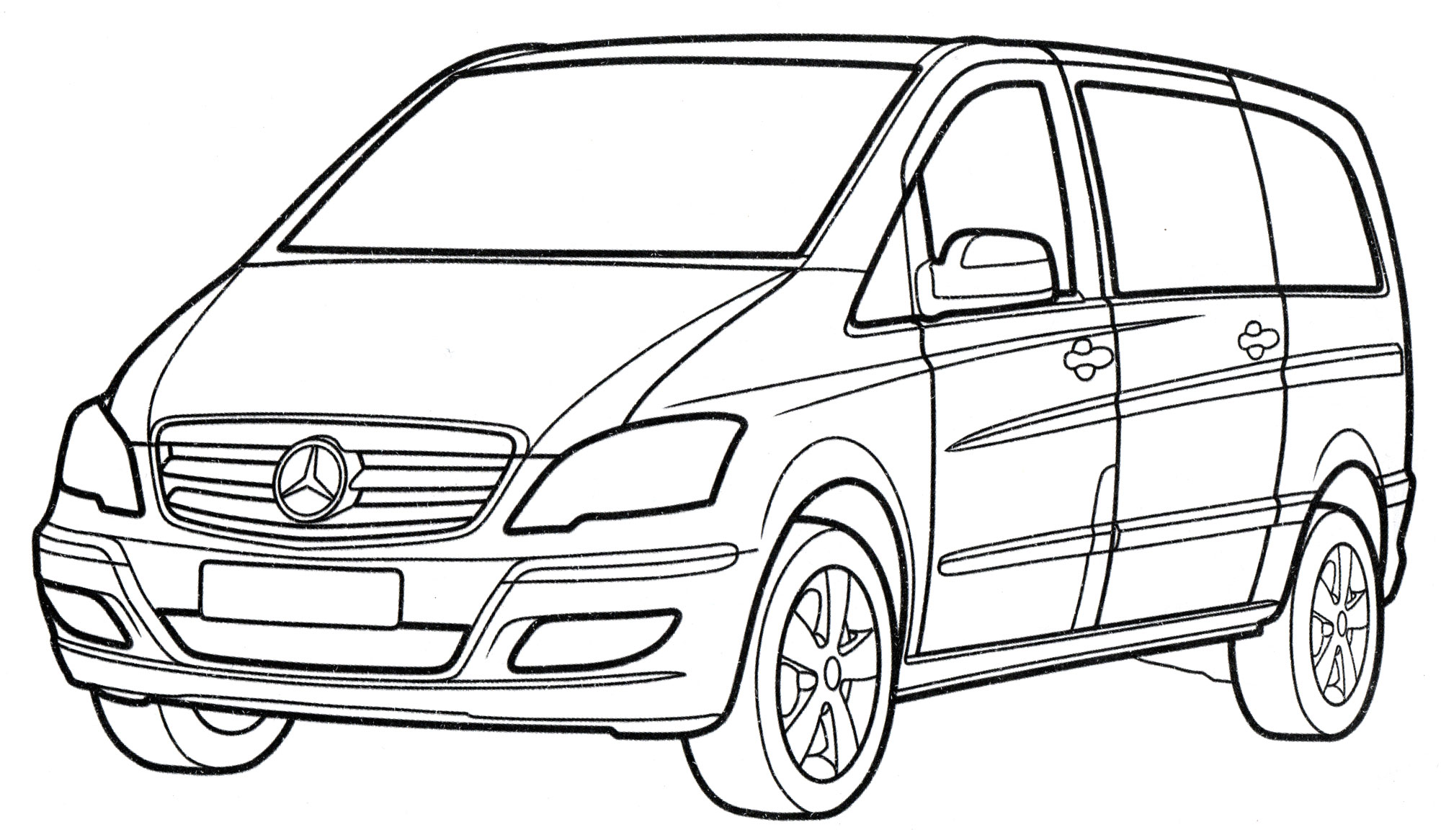 Mercedes Viano №2038. Раскраски для мальчиков по категориям. Машины.