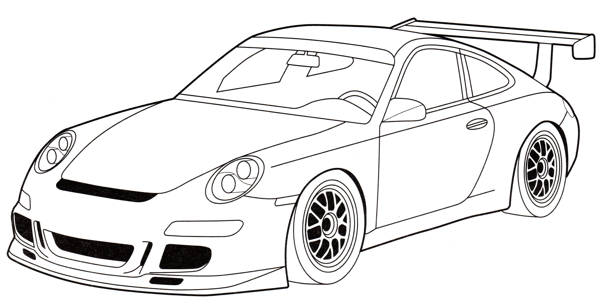 Porsche 911 GT3 №2071. Раскраски для мальчиков по категориям. Машины.