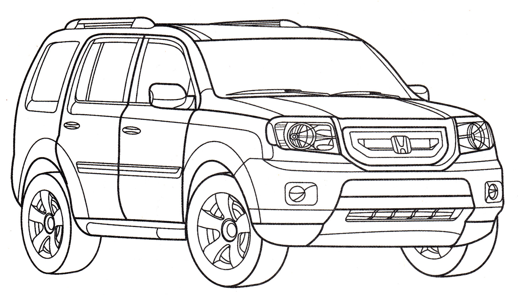 Honda Pilot LX №2130. Раскраски для мальчиков по категориям. Машины.