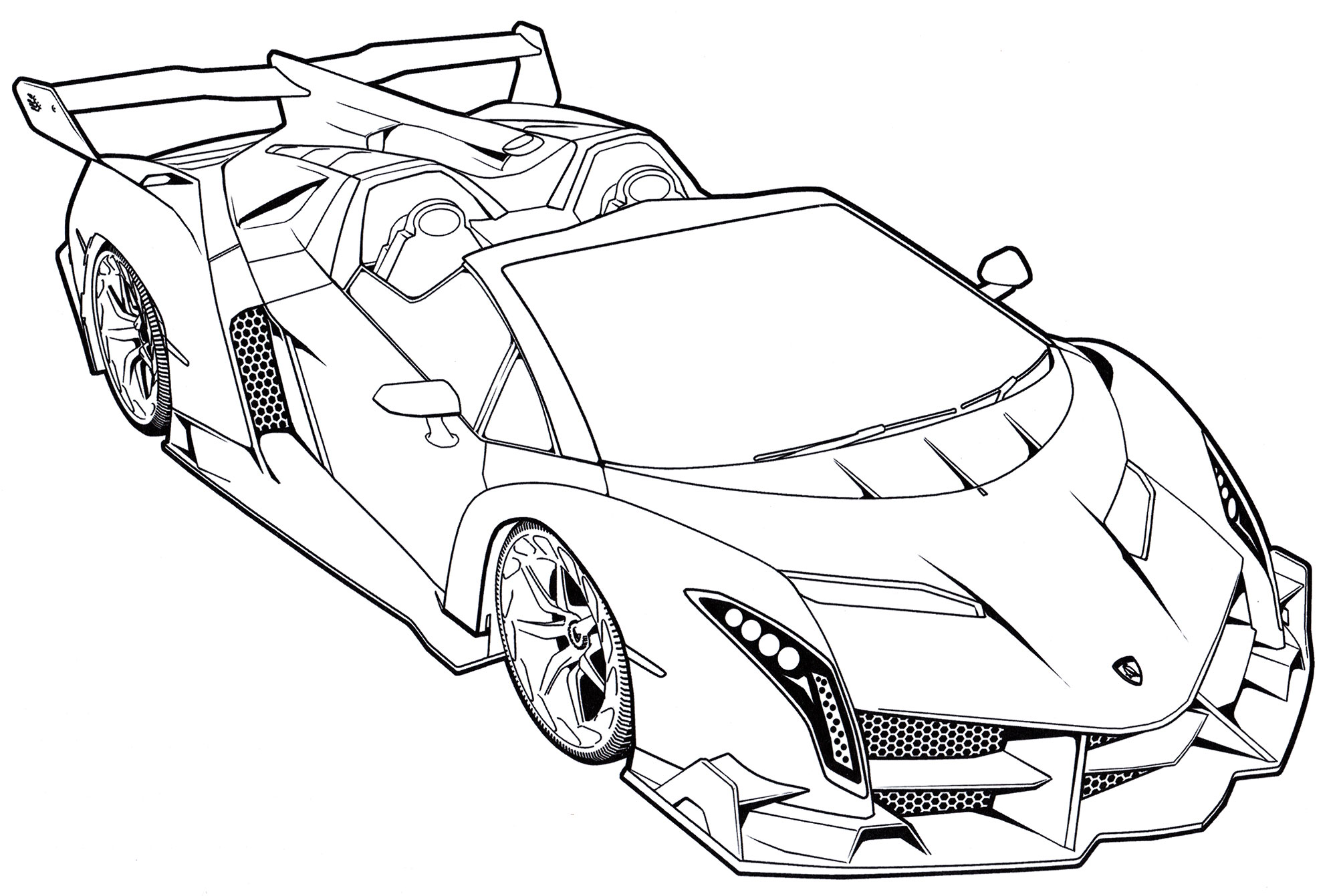 Lamborgini Veneno Roadster №2062. Раскраски для мальчиков по категориям. Машины.