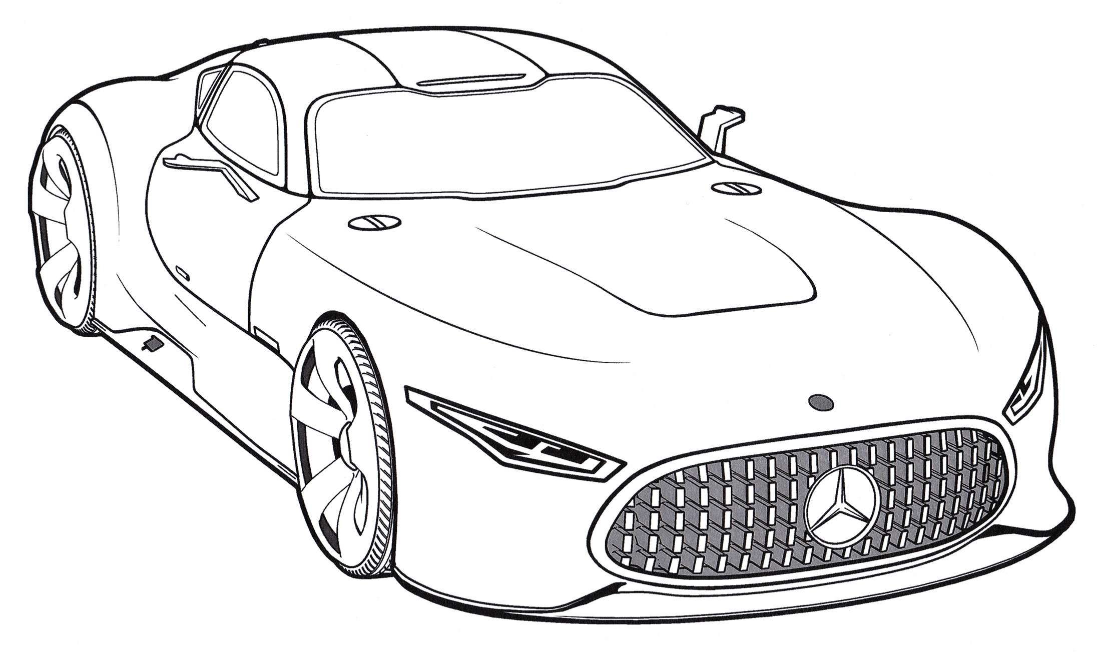 Mercedes AMG Vision Gran Turismo №2039. Раскраски для мальчиков по категориям. Машины.