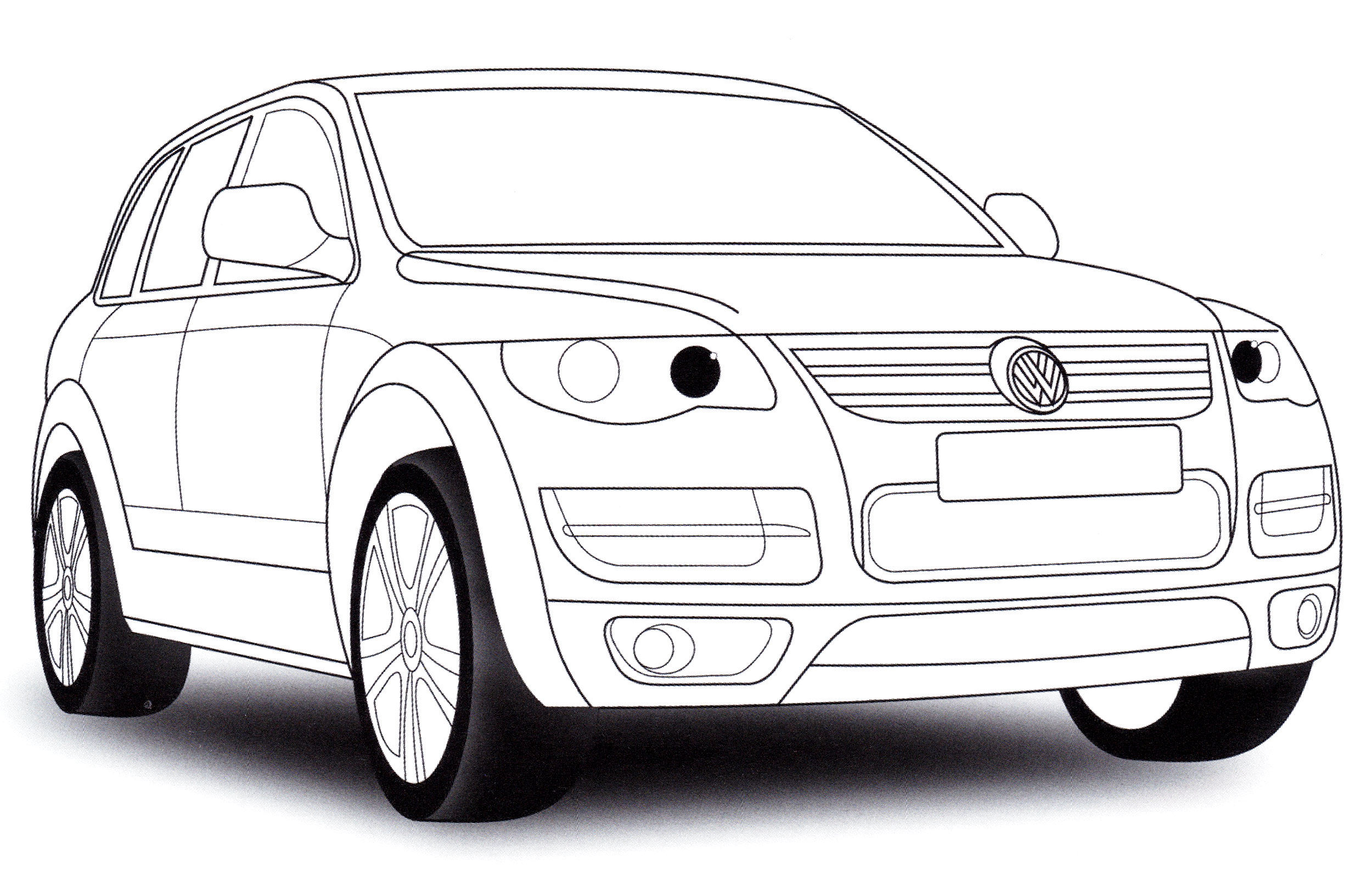 Volkswagen Touareg №2177. Раскраски для мальчиков по категориям. Машины.