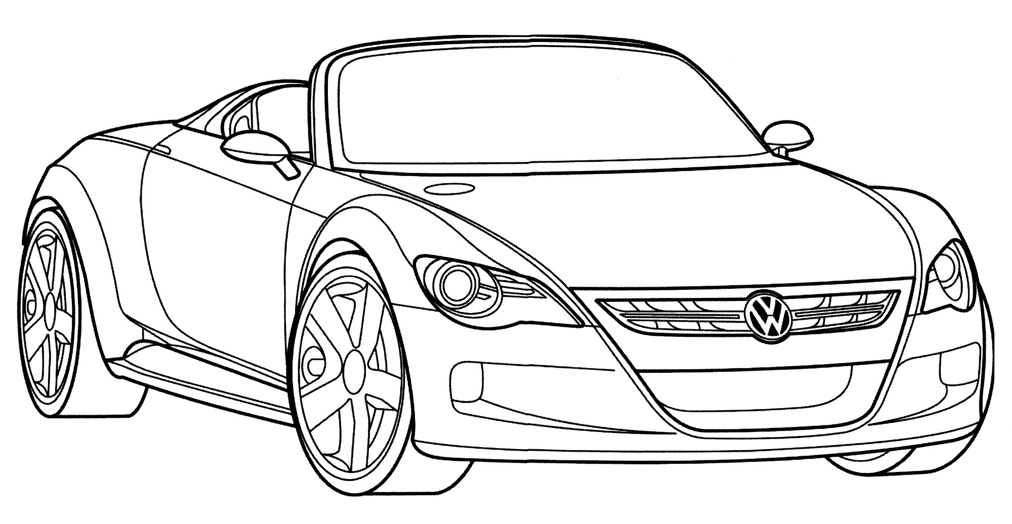 Volkswagen Concept R №2184. Раскраски для мальчиков по категориям. Машины.