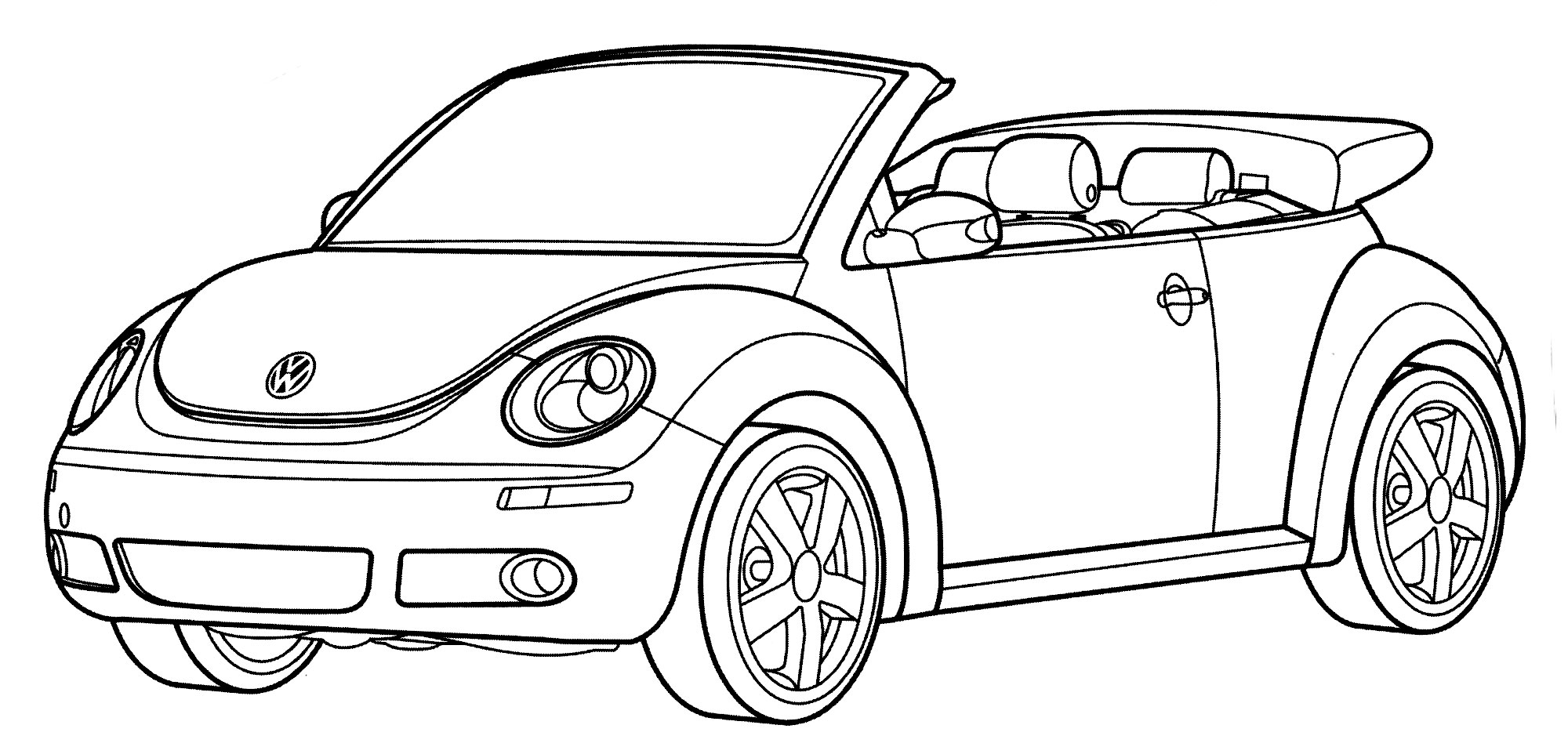 Volkswagen New Beetle №2189. Раскраски для мальчиков по категориям. Машины.