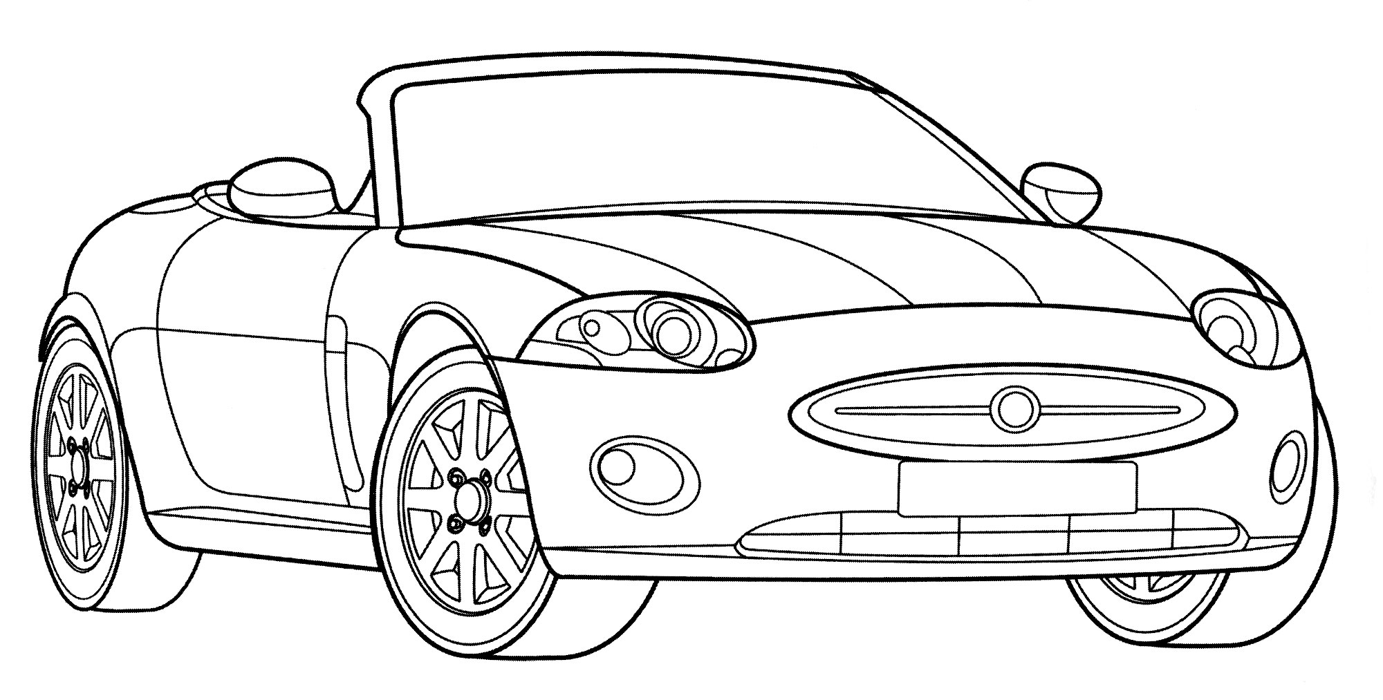 Jaguar XK. Крутая машина. Дорогая машина №2121. Раскраски для мальчиков по категориям. Машины.