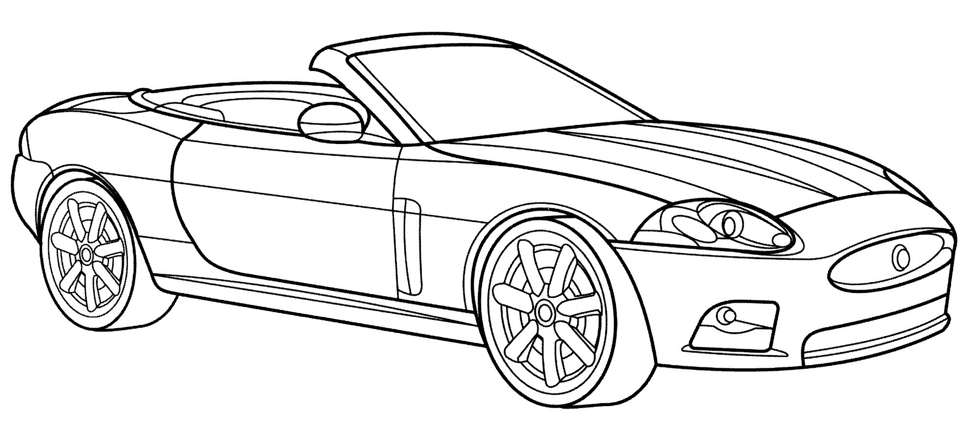 Jaguar XKR Convertible. Крутая машина. Дорогая машина №2122. Раскраски для мальчиков по категориям. Машины.