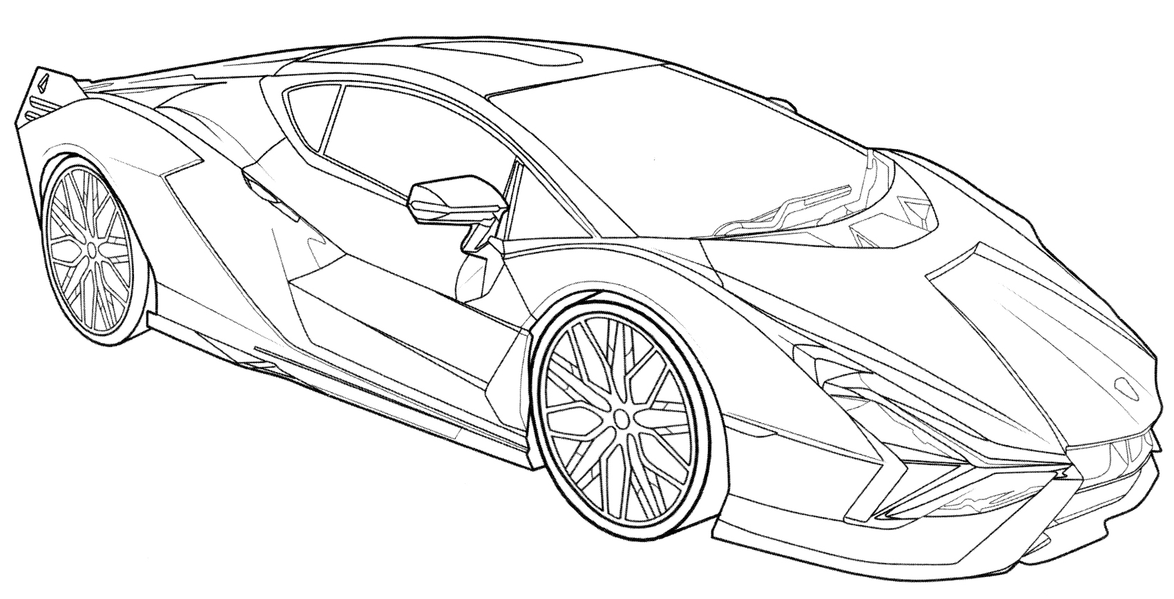 Lamborghini Sian 2020 №1902. Раскраски для мальчиков по категориям. Машины.