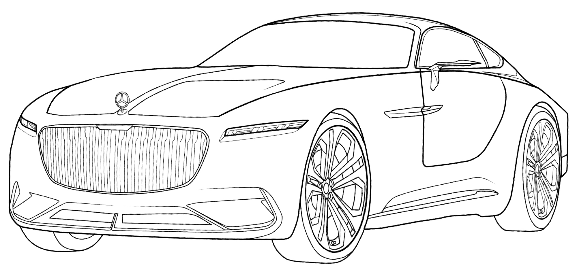 Mercedes Maybach Vision 6 №2044. Раскраски для мальчиков по категориям. Машины.